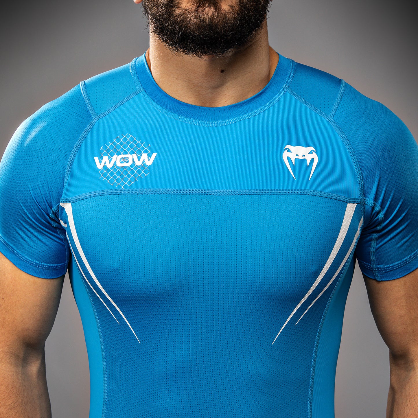 Venum x WOW FC Short Sleeve Rashguard - Pacific Blue