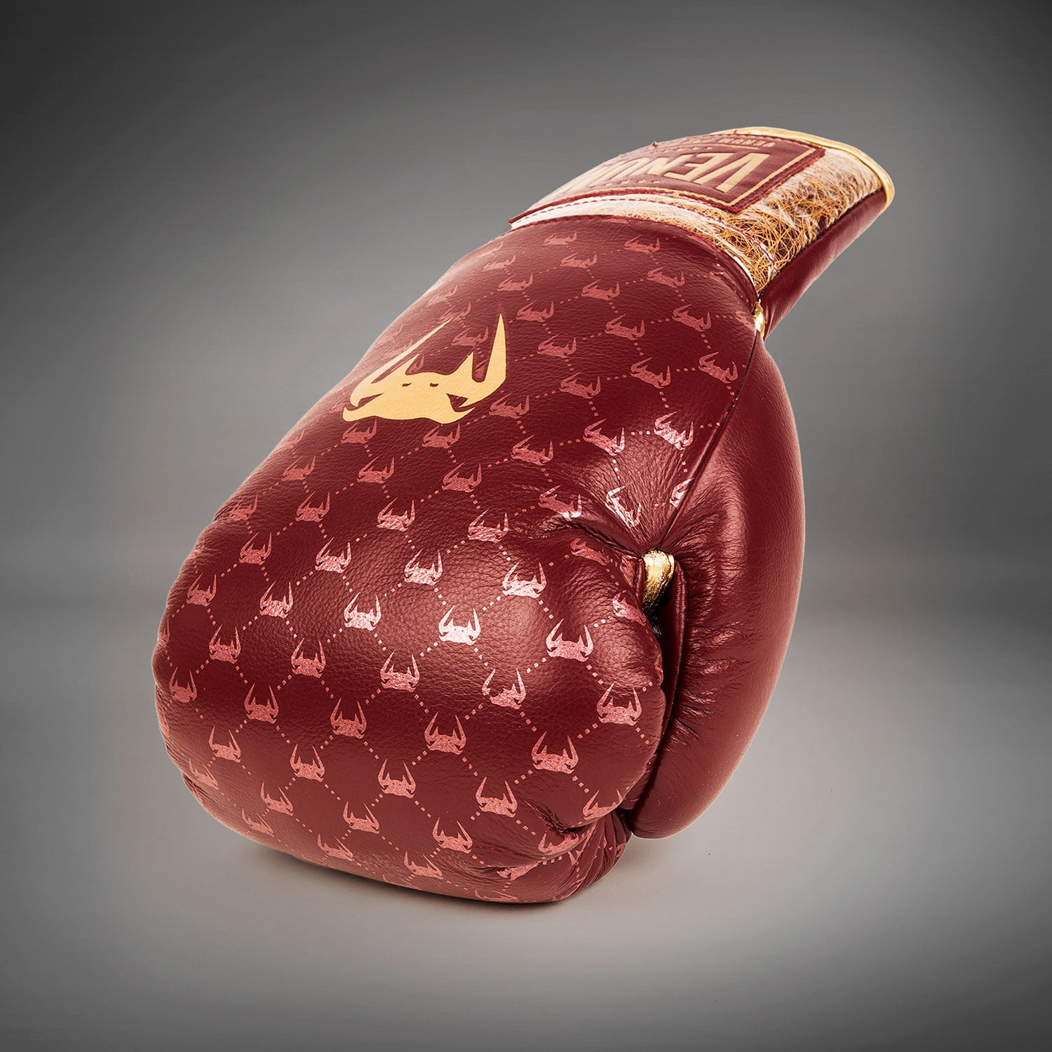 Venum Coco Monogram Pro Lace Up Boxing Gloves - Garnet Red - Venum