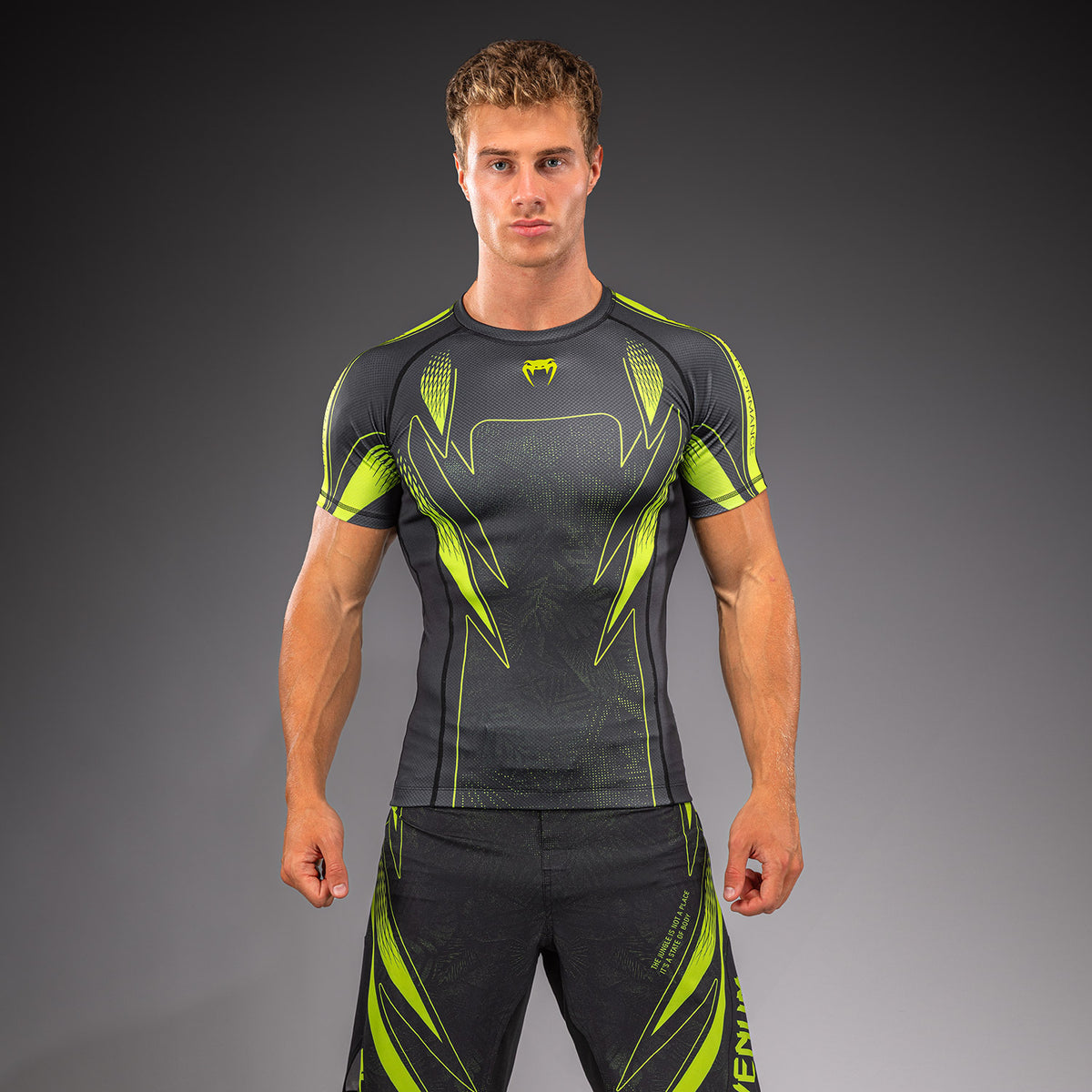 Venum Amazonia Reborn Short Sleeve Rashguard - Black/Green