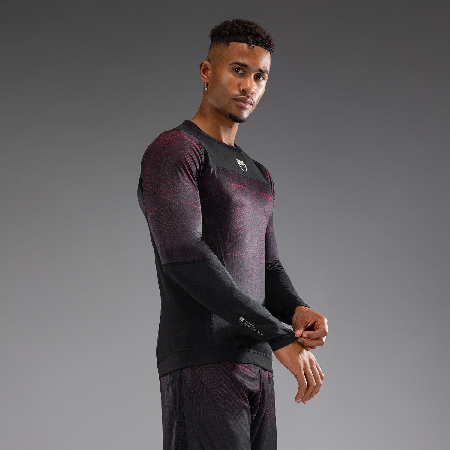 Venum G-Fit Air Men's Long Sleeve Rashguard - Deep Black/Fire Red