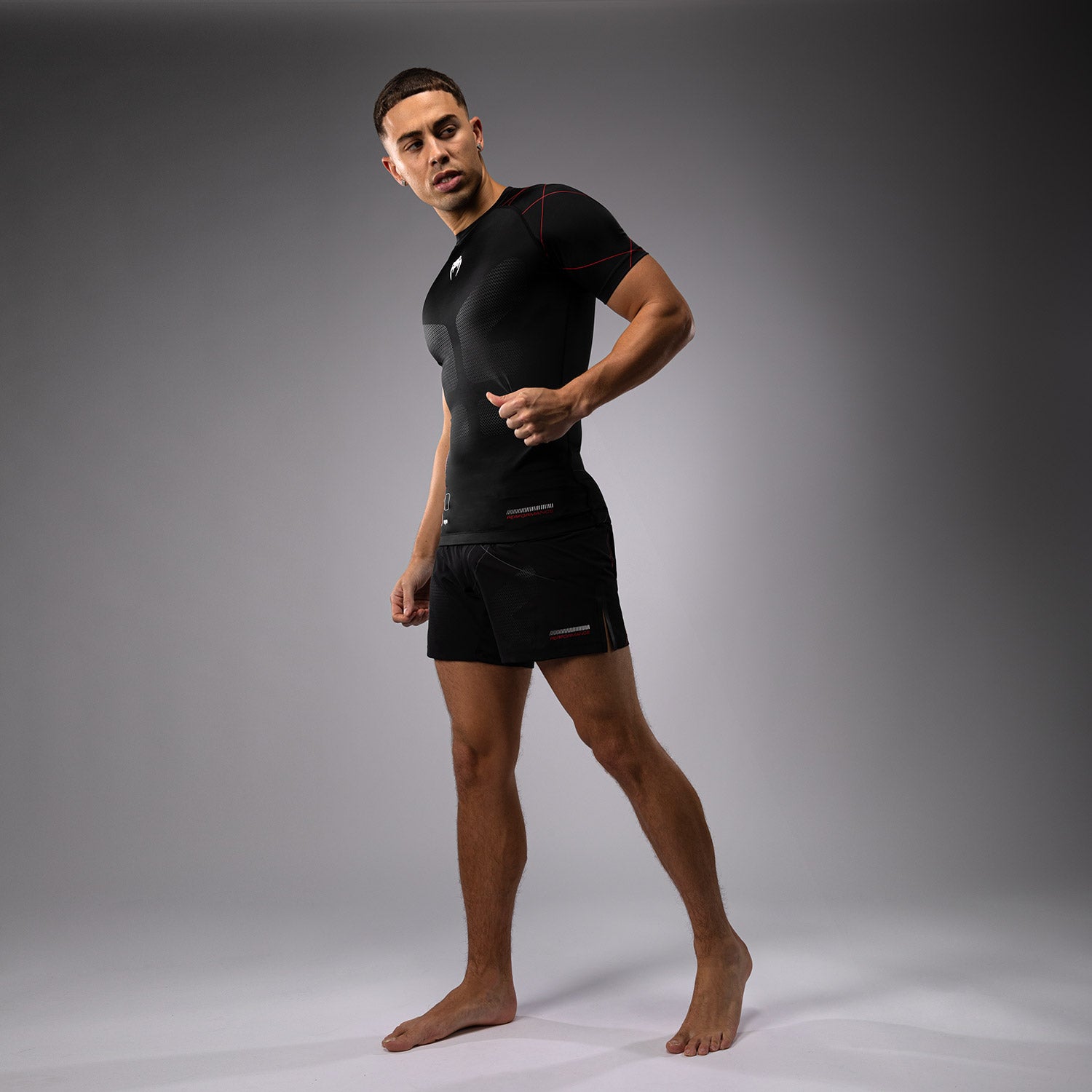 Venum Tactical XT Short Sleeve Rashguard - Black/Fire Red - S - Venum