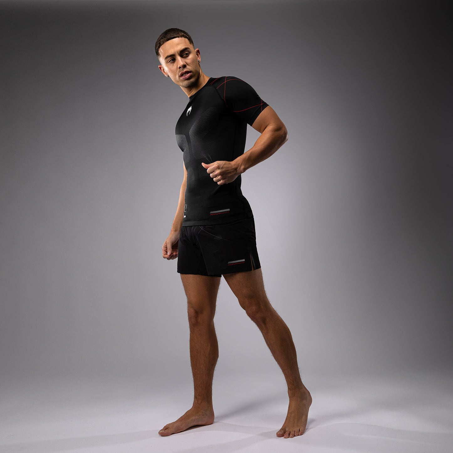 Venum Tactical XT Short Sleeve Rashguard - Black/Fire Red