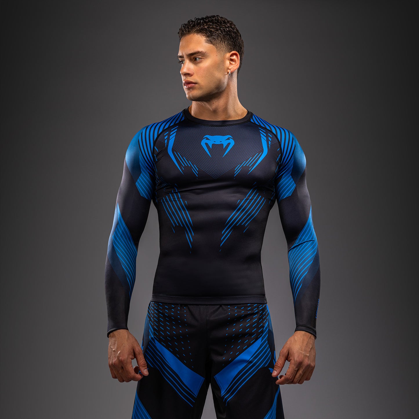 Venum No-Gi 6.0 Long Sleeve Rashguard - Black/Blue  product-type_Compression T-Shirts Venum