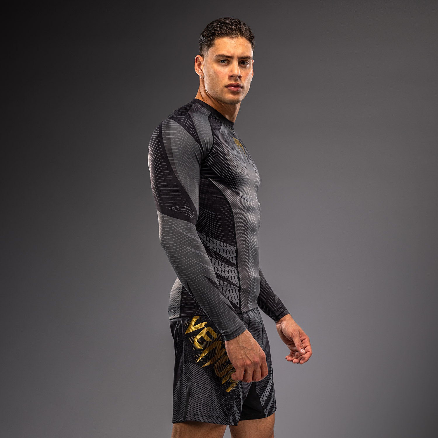 Venum Galactic 3.0 Long Sleeve Rashguard - Black/Gold  product-type_Compression T-Shirts Venum