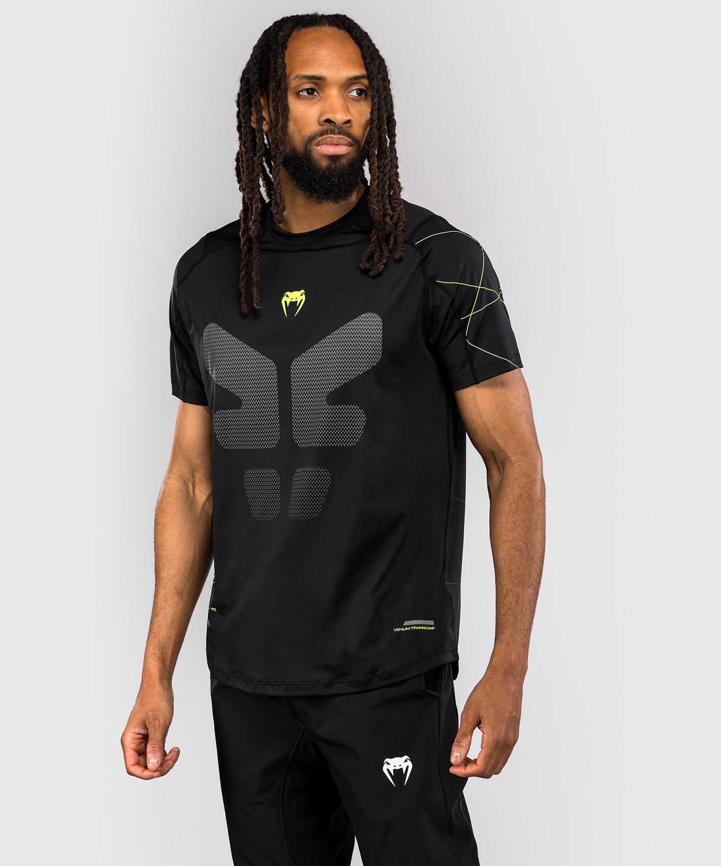 Venum Training Camp 4.0 Dry Tech T-shirt - Black/Neon Green