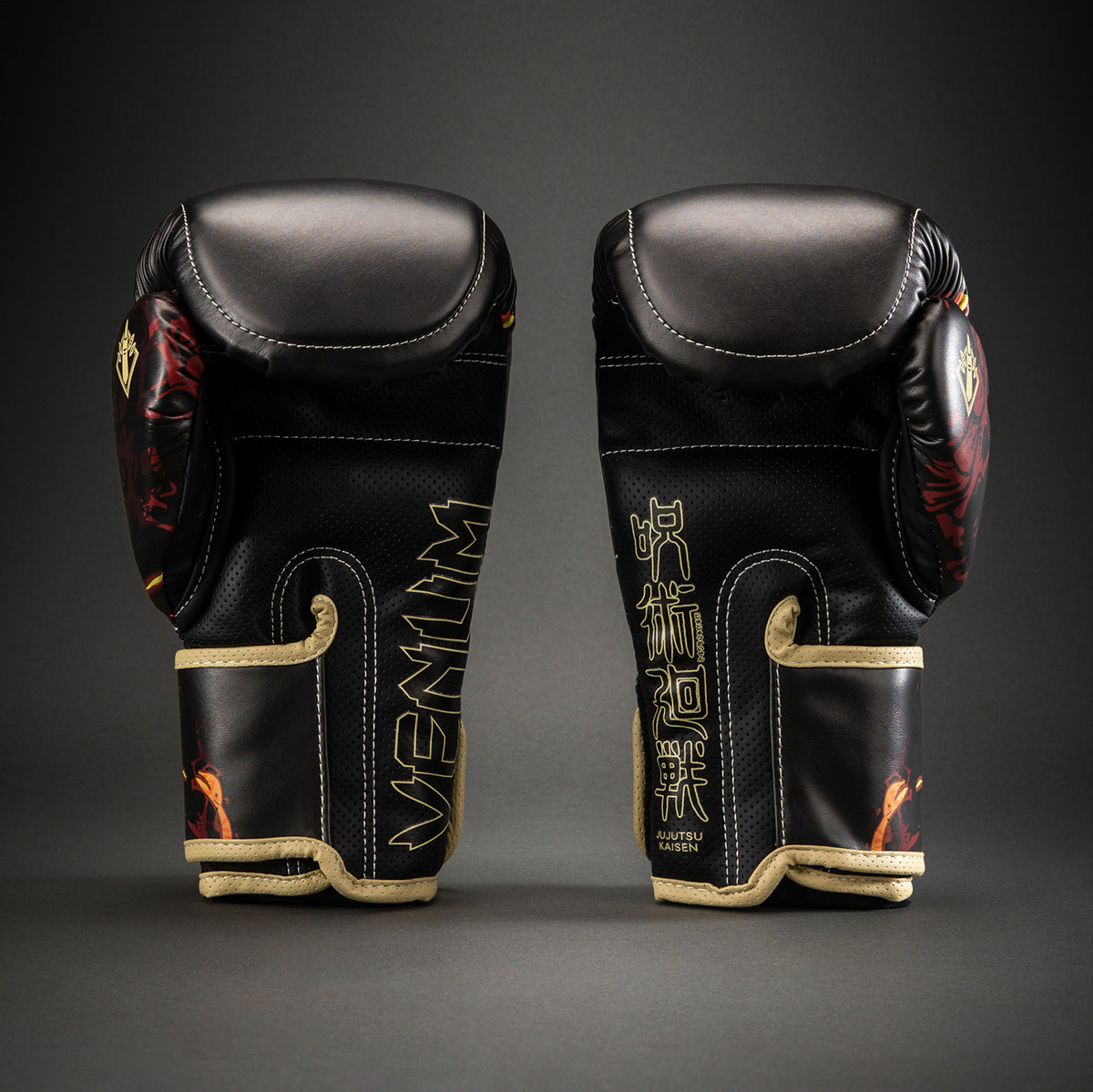Jujutsu Kaisen x Venum Sukuna Impact Evo Boxing Gloves - Black/Beige