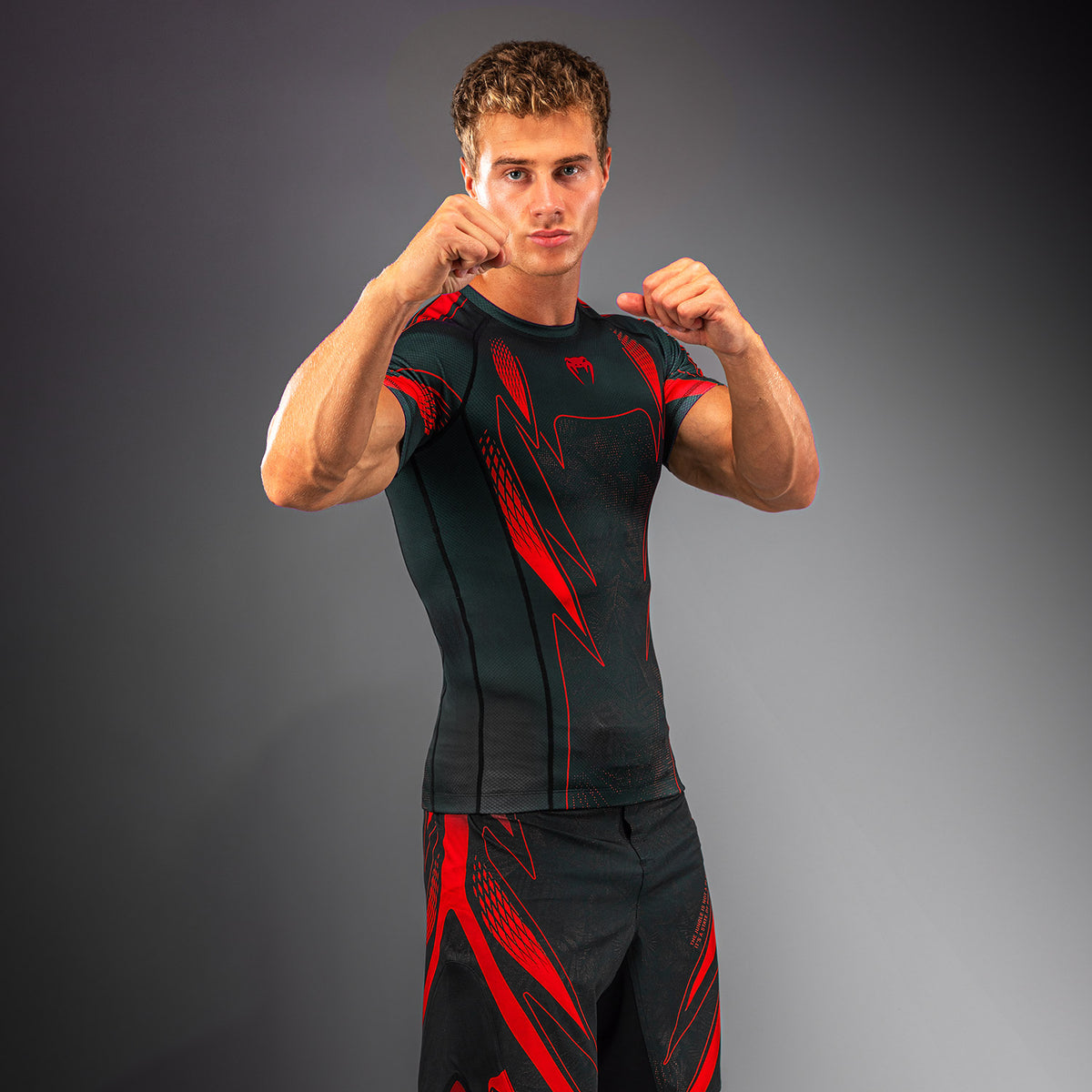 Venum Amazonia Reborn Short Sleeve Rashguard - Black/Red