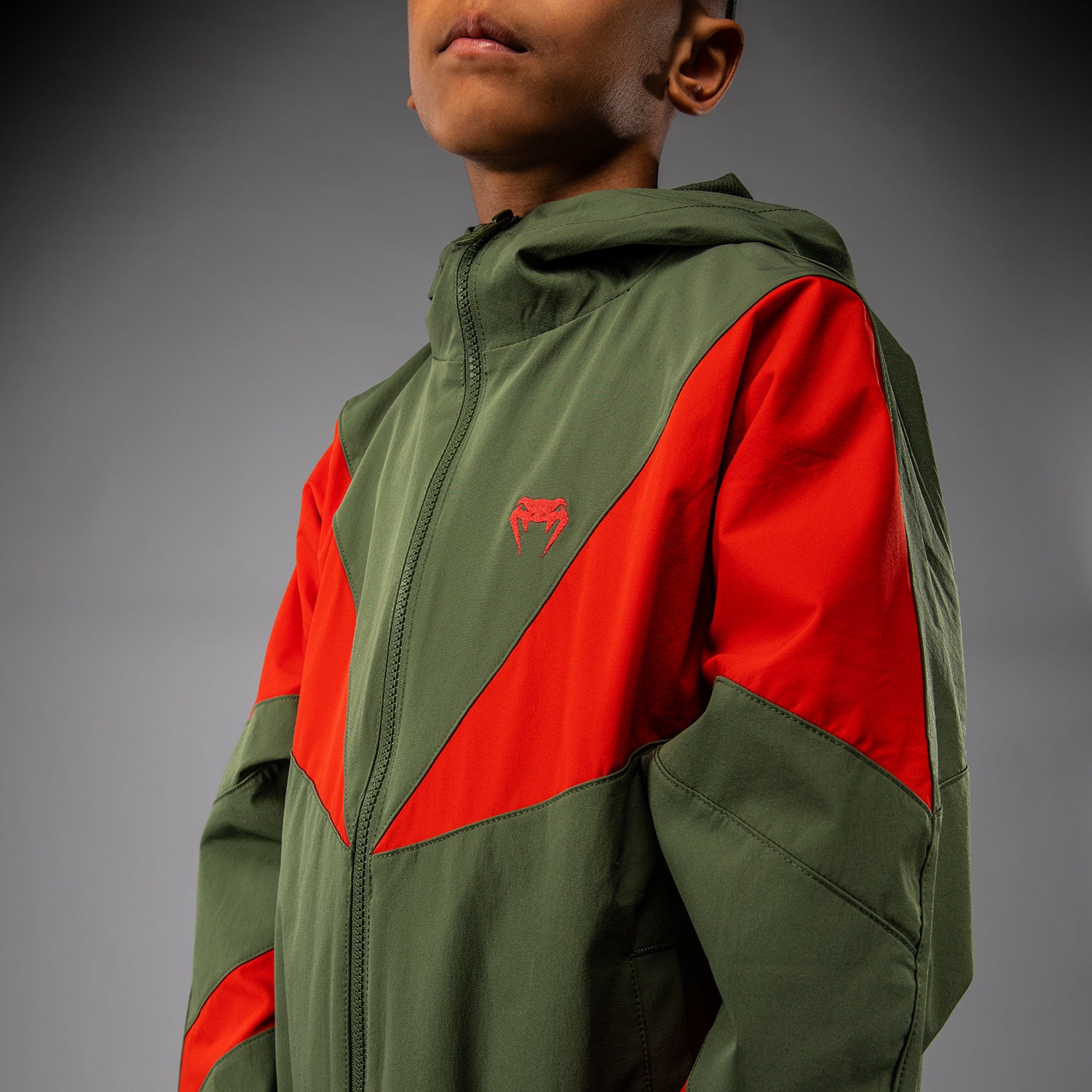 Venum Vectra Kids Track Jacket - Army Green/Orange - Venum