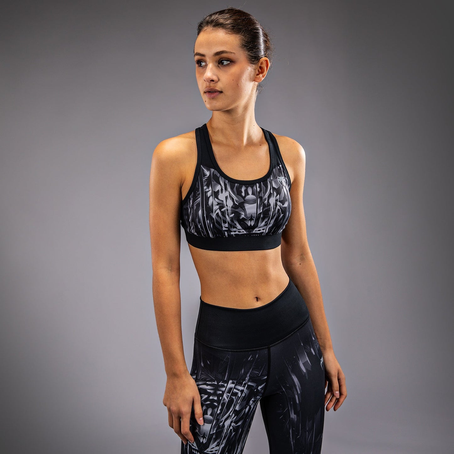 Venum Tiger Women's Sports Bra - Black/Silver
