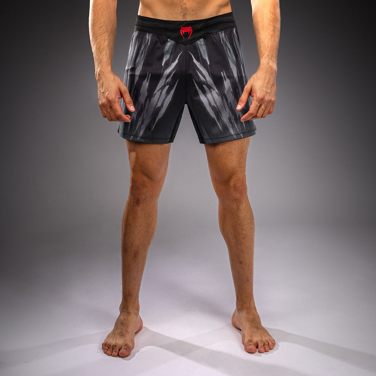 Venum Demon Fight Shorts - Black/Grey  product-type_MMA Shorts Venum
