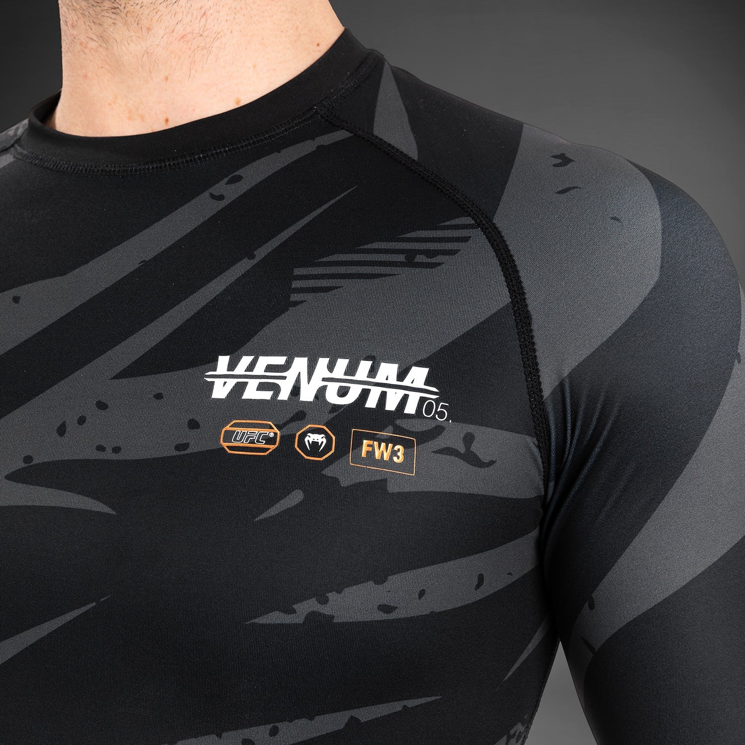 UFC Adrenaline by Venum Fight Week Performance Long Sleeve Rashguard - Urban Camo