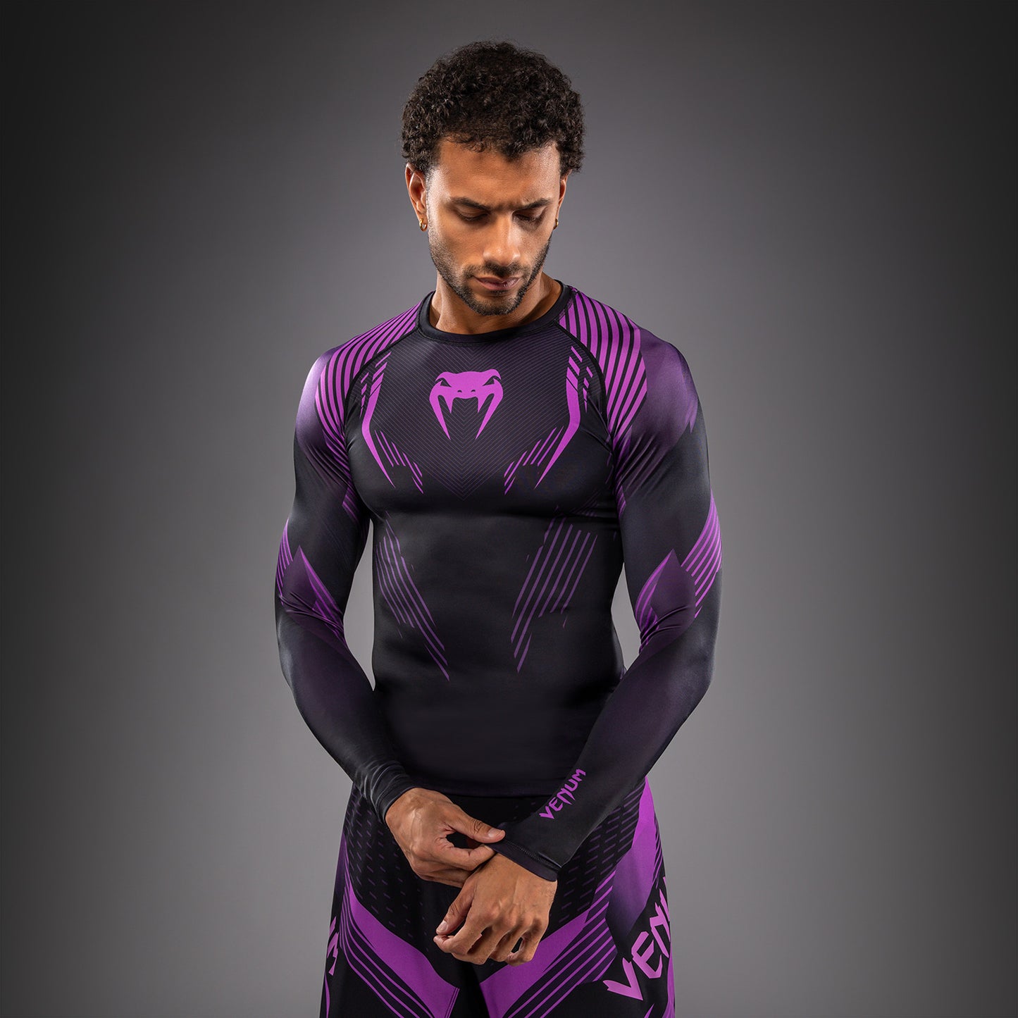 Venum No-Gi 6.0 Long Sleeve Rashguard - Black/Purple  product-type_Compression T-Shirts Venum