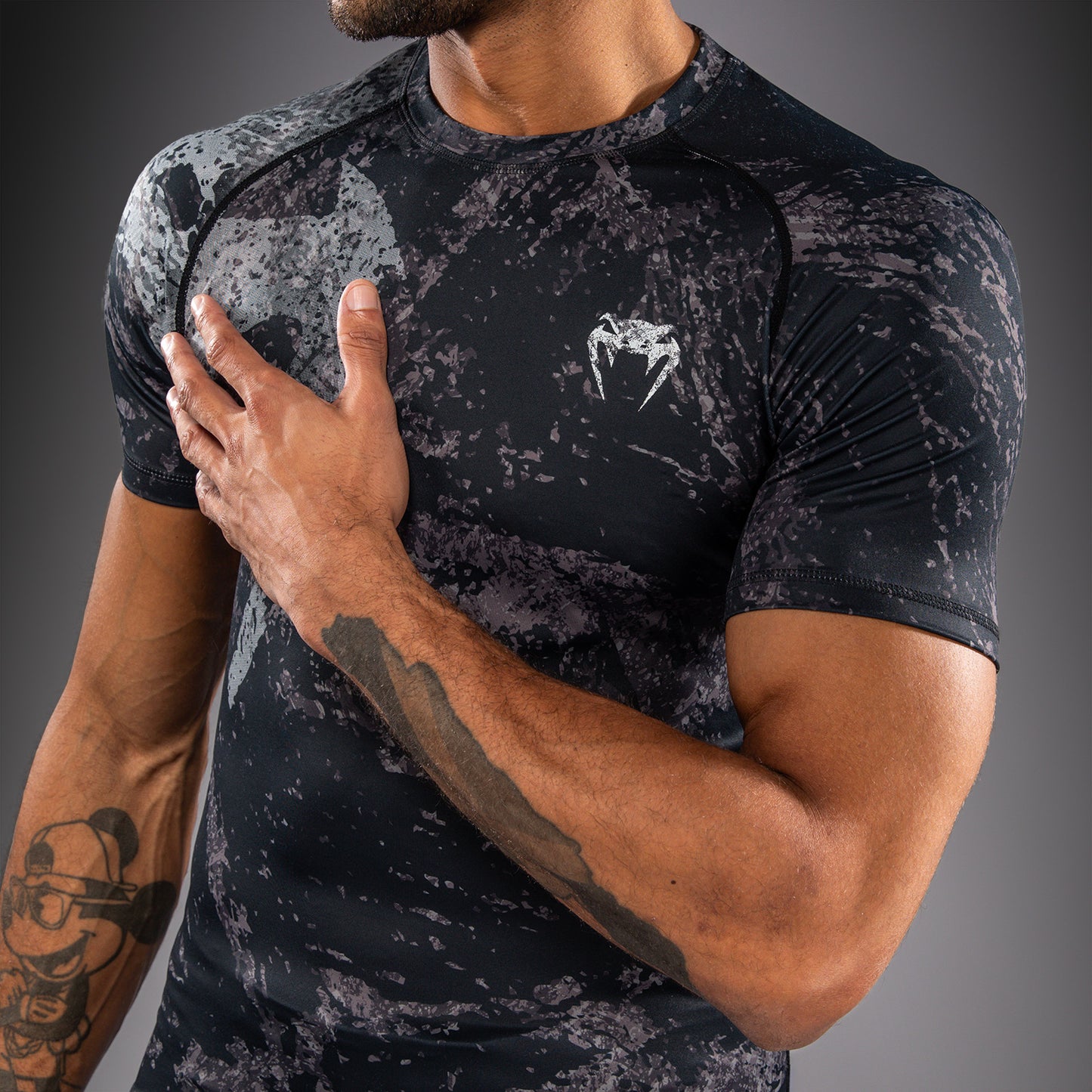 Venum Rage & Workout Short Sleeve Rashguard - Black/Grey  product-type_Compression T-Shirts Venum