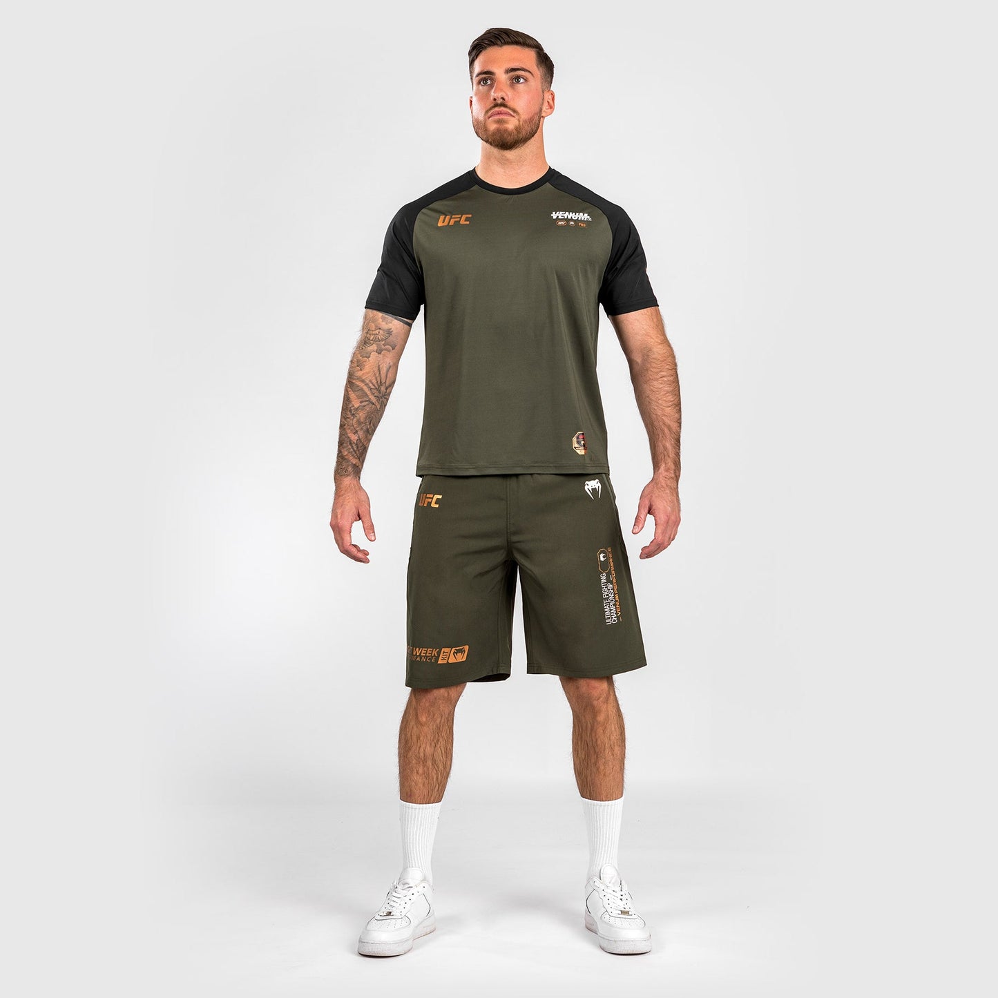 UFC Adrenaline by Venum Fight Week Men’s Performance Shorts - Khaki/Bronze