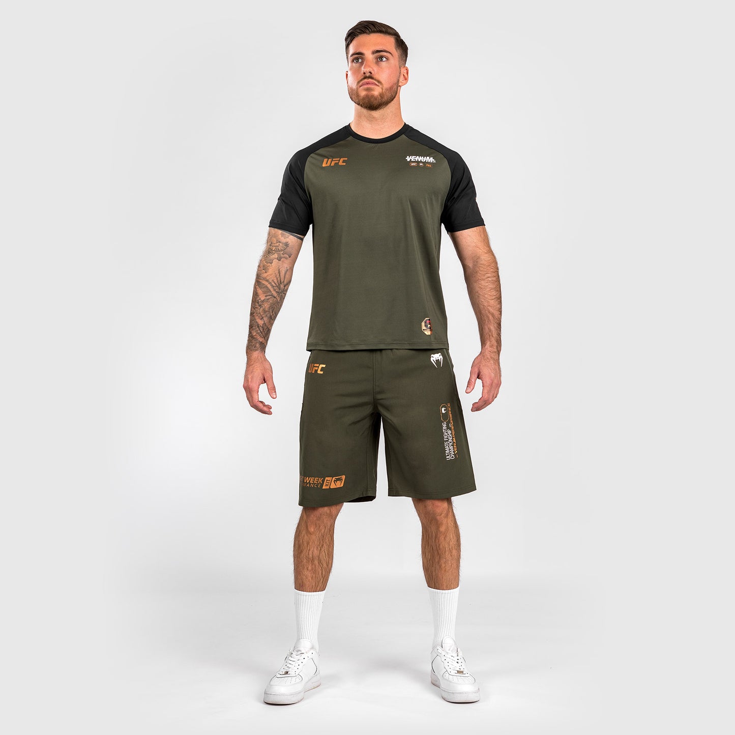 UFC Adrenaline by Venum Fight Week Men’s Performance Shorts - Khaki/Bronze