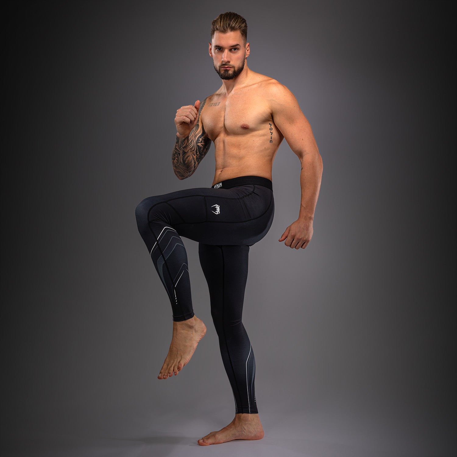 Venum Streamline Spats - Black/White  product-type_Compression Pants Venum