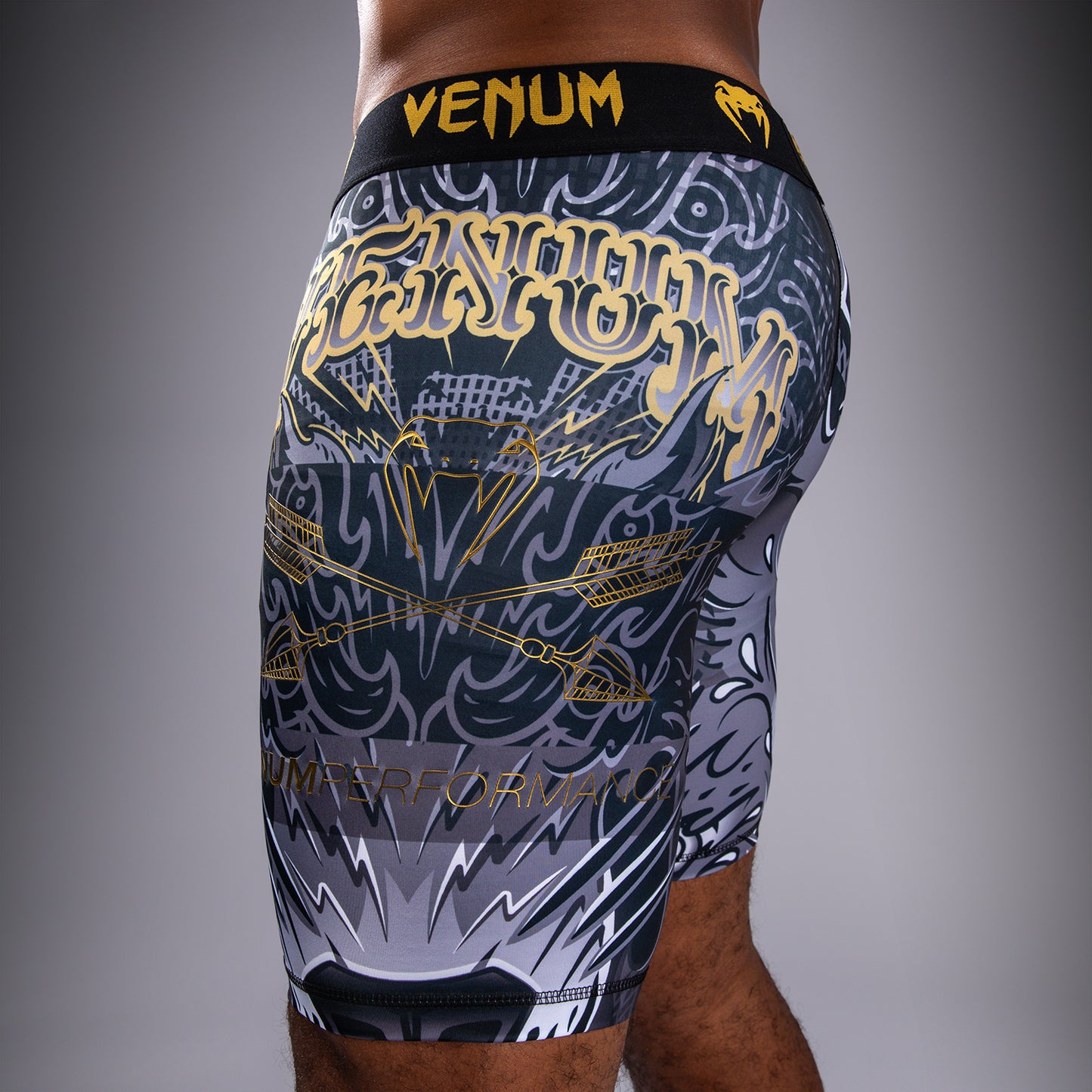 Venum Wolf Atak Vale Tudo Shorts - Black/Grey