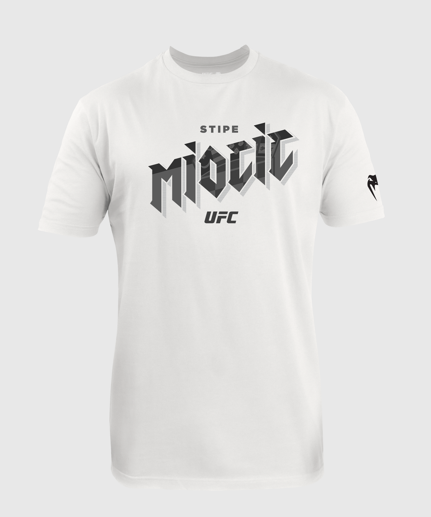 Men's UFC Unrivaled by Venum White Stipe Miocic T-Shirt