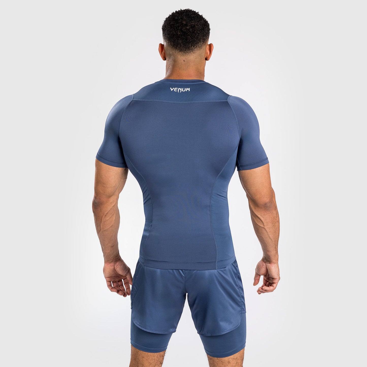 Venum Attack Men's Short Sleeve Rashguard - Navy Blue