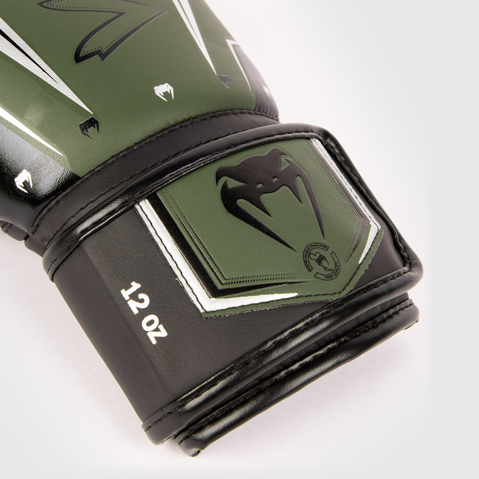 Venum Elite Evo Boxing Gloves - Khaki/Silver - Venum