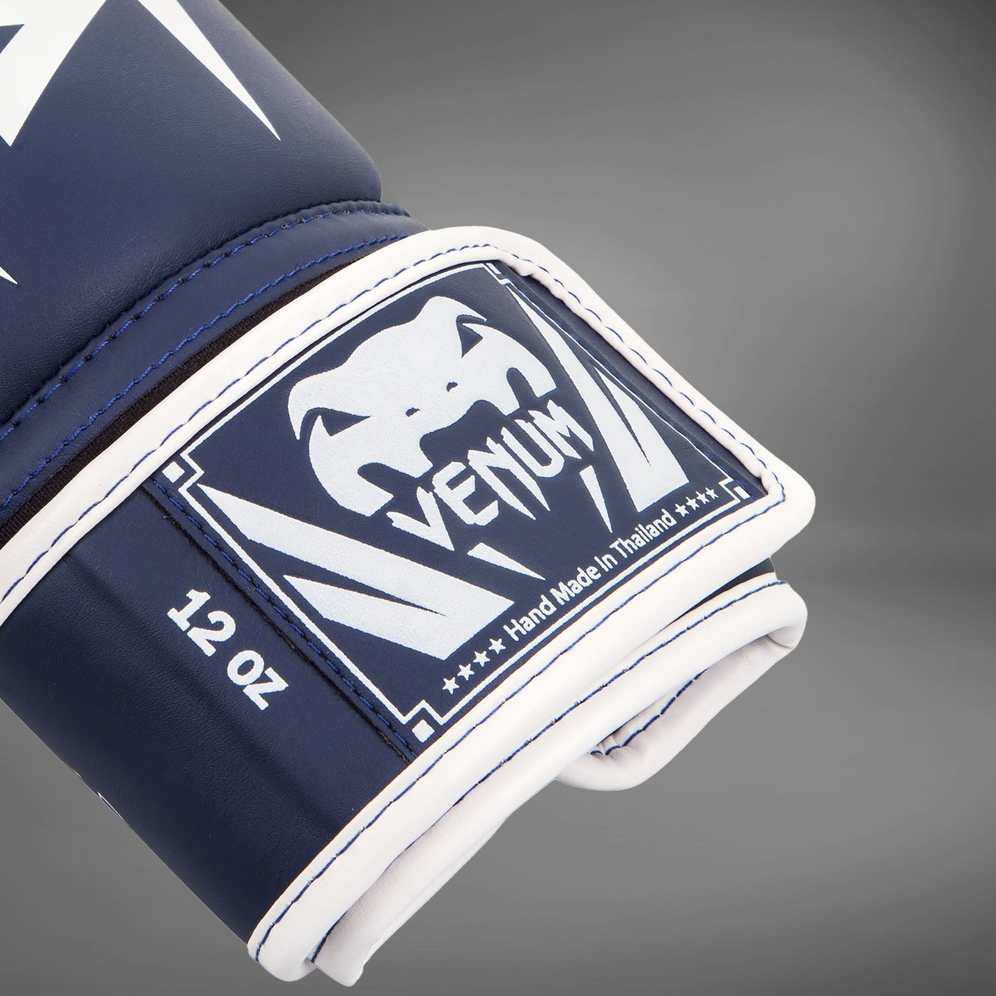 Venum Elite Boxing Gloves - White/Navy Blue