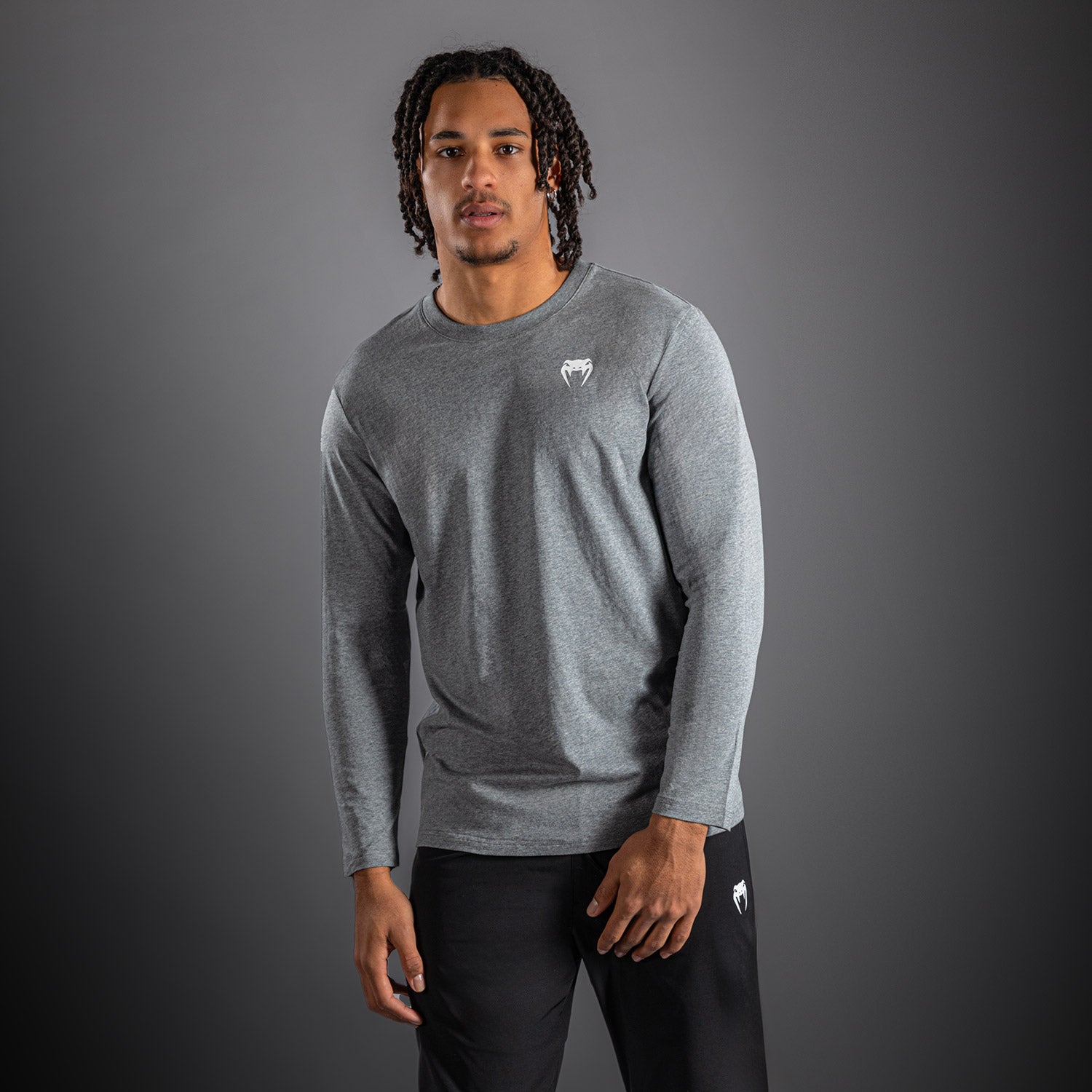 Venum Lineup Long Sleeve T-Shirt Grey - Heather/White - Venum - Venum