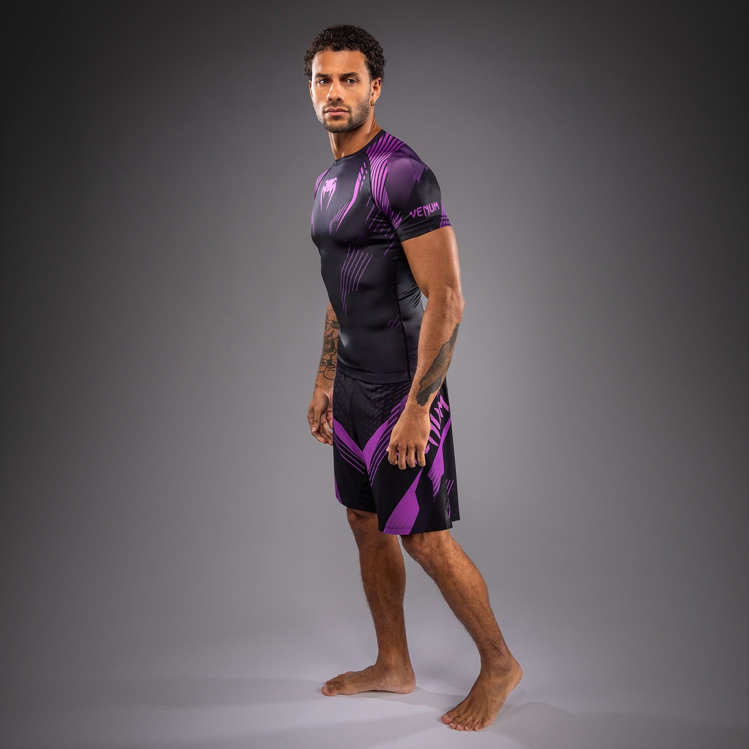 Venum No-Gi 6.0 Short Sleeve Rashguard - Black/Purple  product-type_Compression T-Shirts Venum
