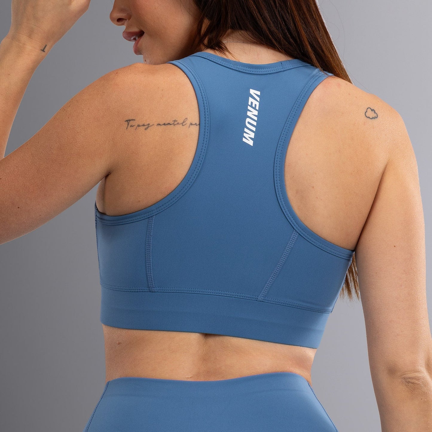 Venum Essential Women's Medium Impact Sports Bra - Storm Blue