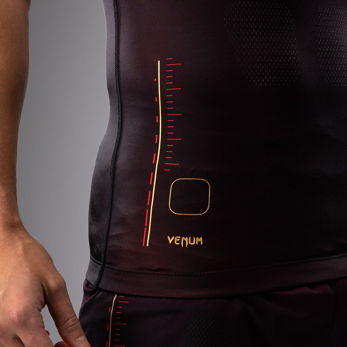 Venum Tactical XT Short Sleeve Rashguard - Black/Burgundy/Gold