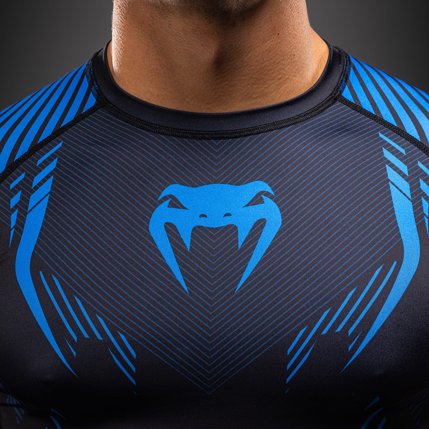 Venum No-Gi 6.0 Short Sleeve Rashguard - Black/Blue  product-type_Compression T-Shirts Venum