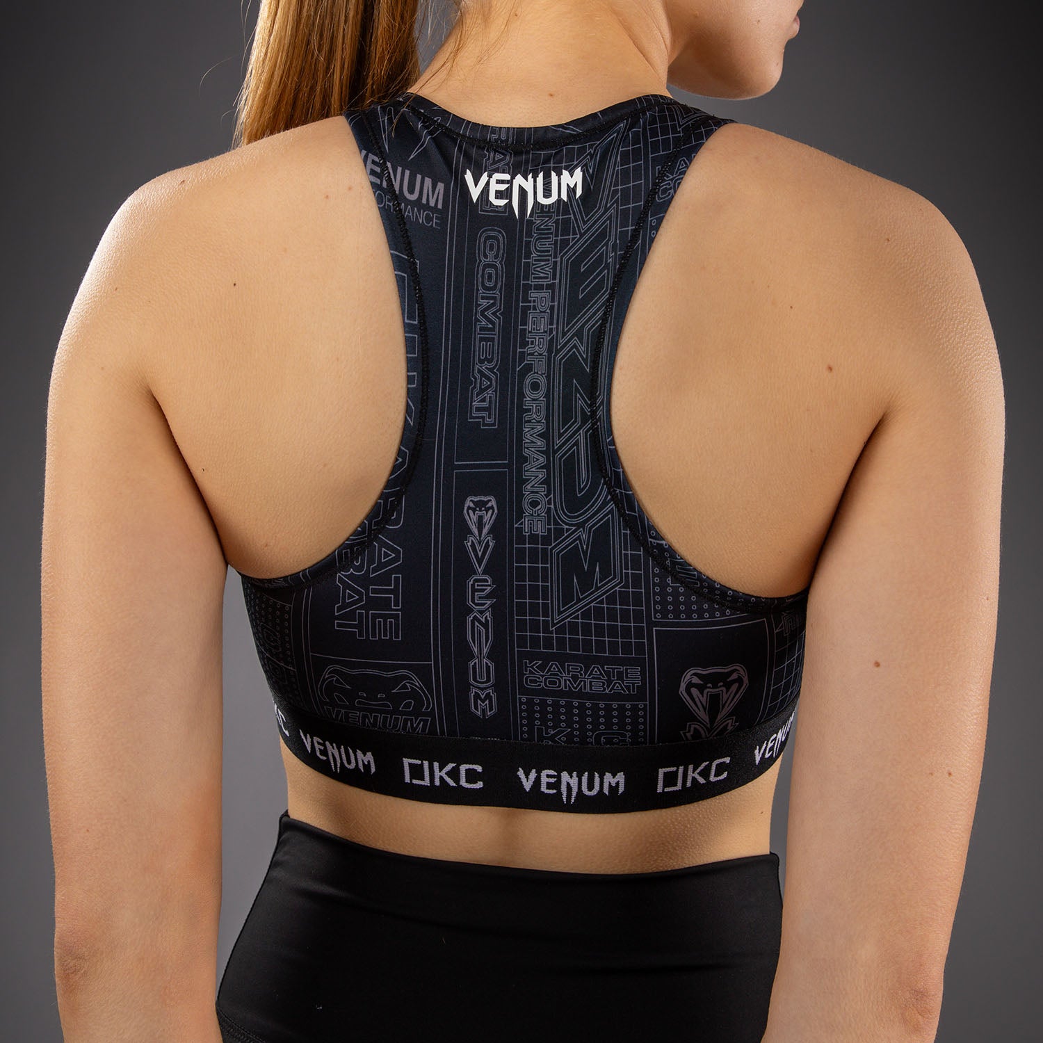 Karate Combat by Venum Sports Bra - Black/Grey  product-type_Sports bras Venum