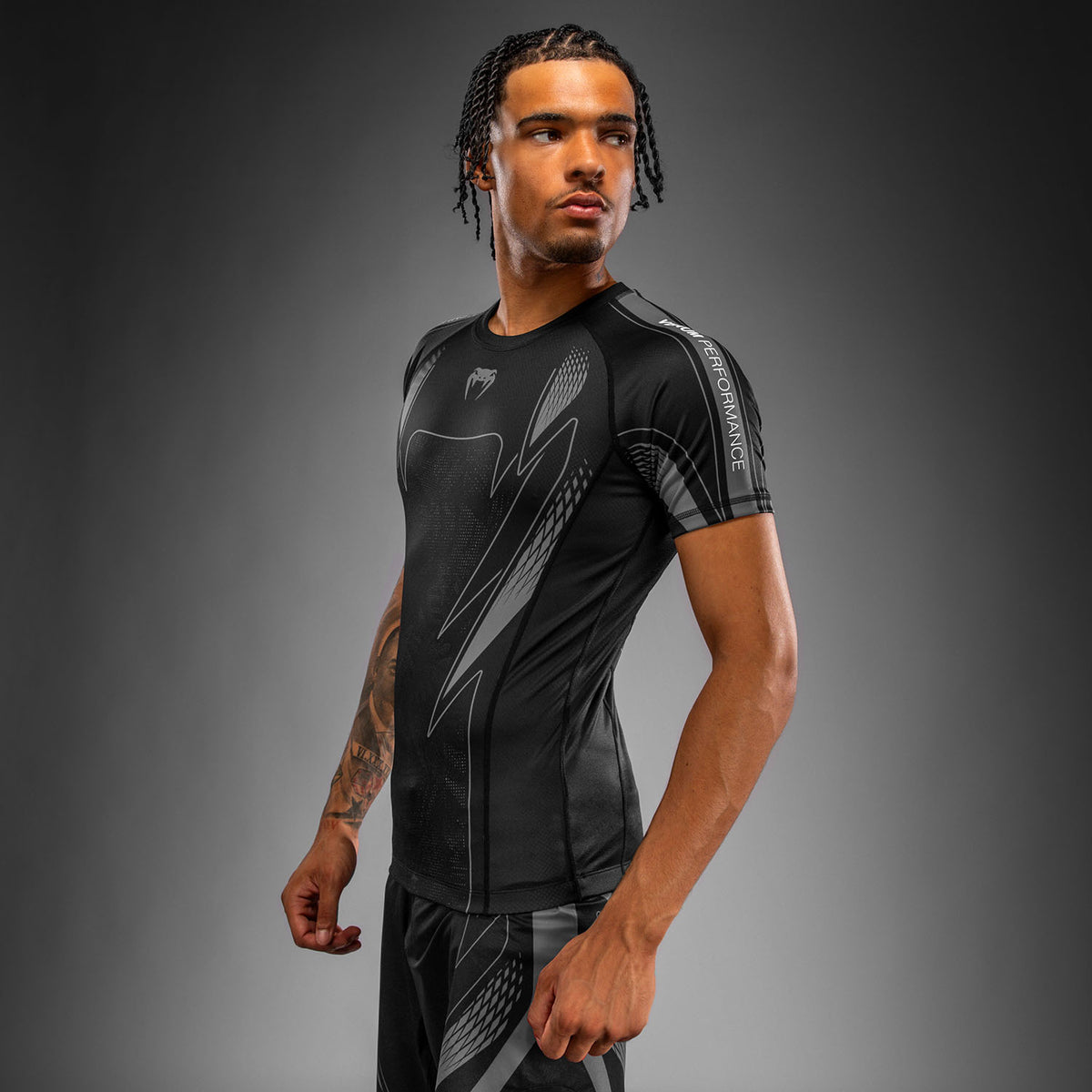 Venum Amazonia Reborn Short Sleeve Rashguard - Black/Grey