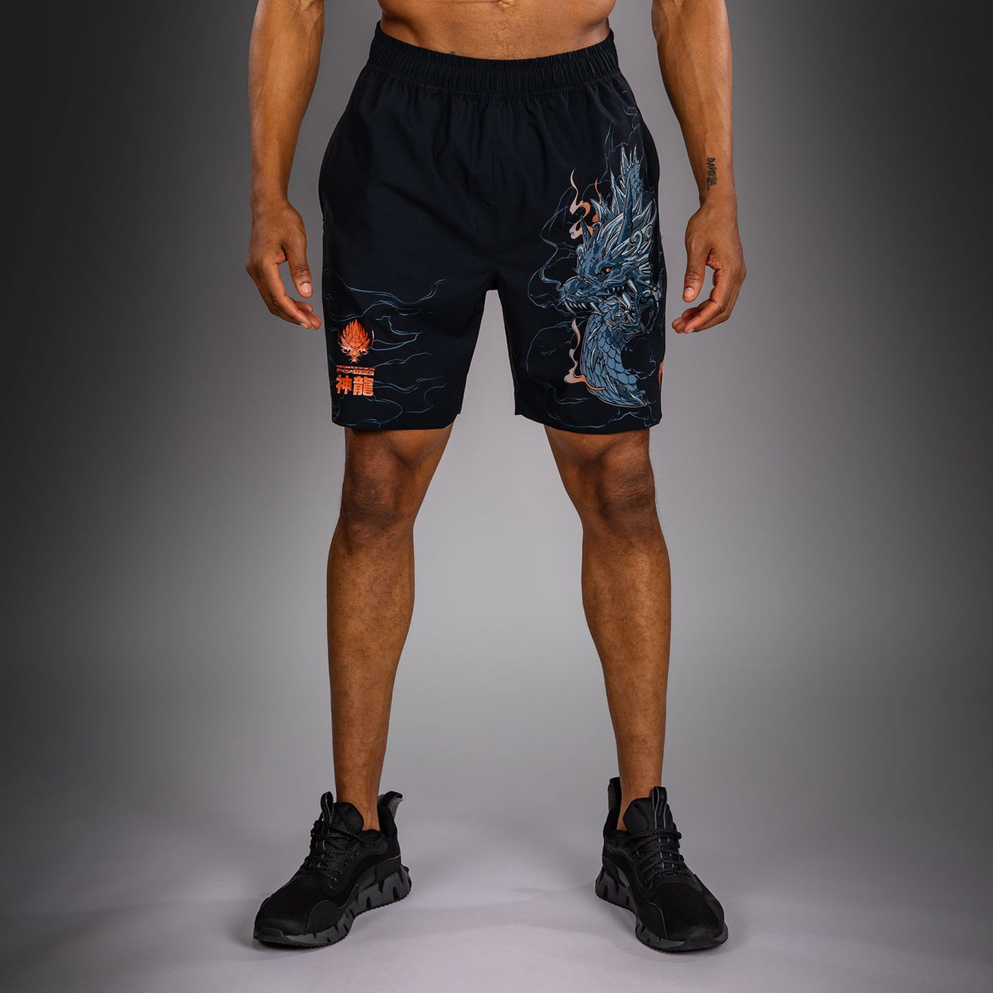Venum Thunder Dragon Training Shorts - Black/Grey/Copper  product-type_Training shorts Venum
