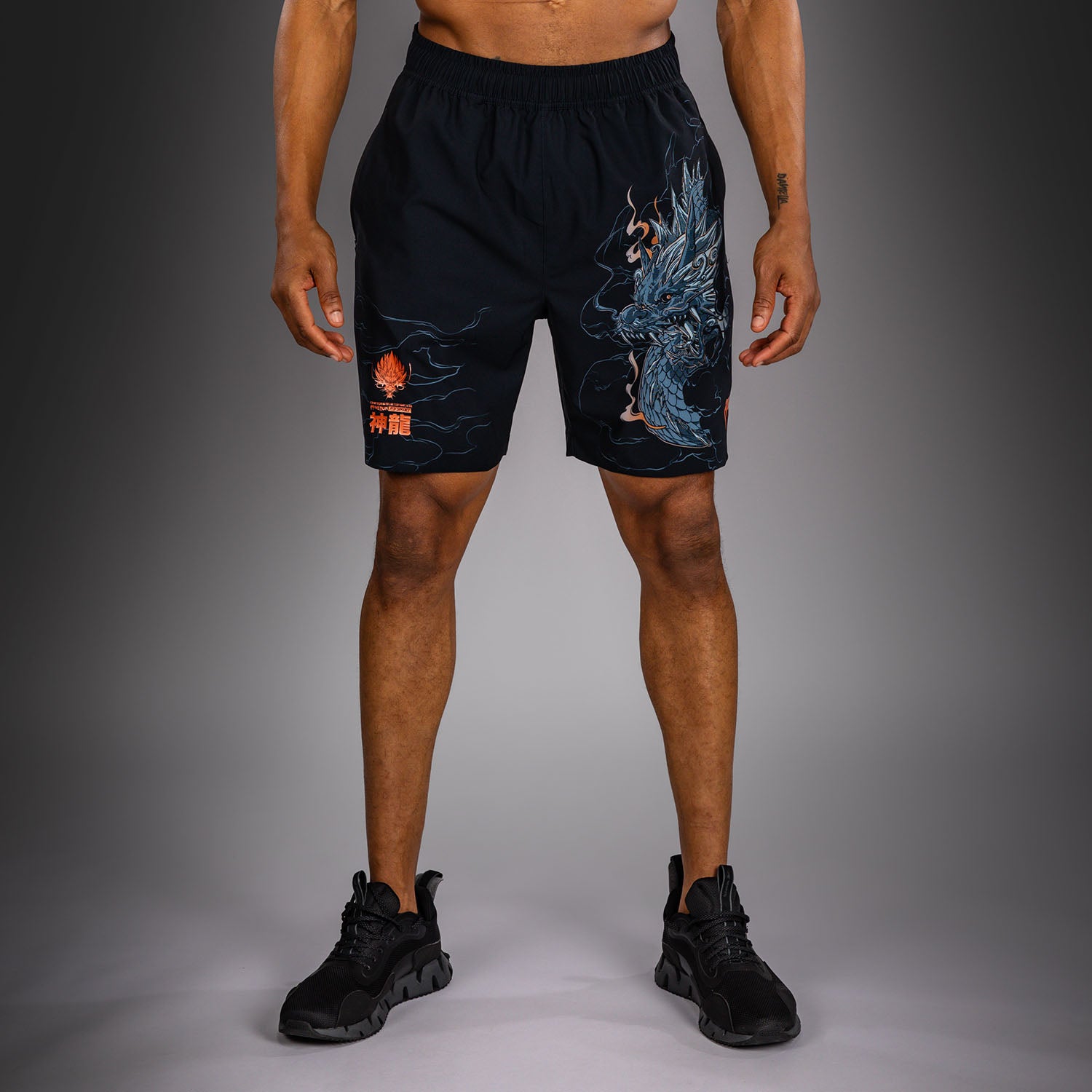 Venum Thunder Dragon Training Shorts - Black/Grey/Copper  product-type_Training shorts Venum
