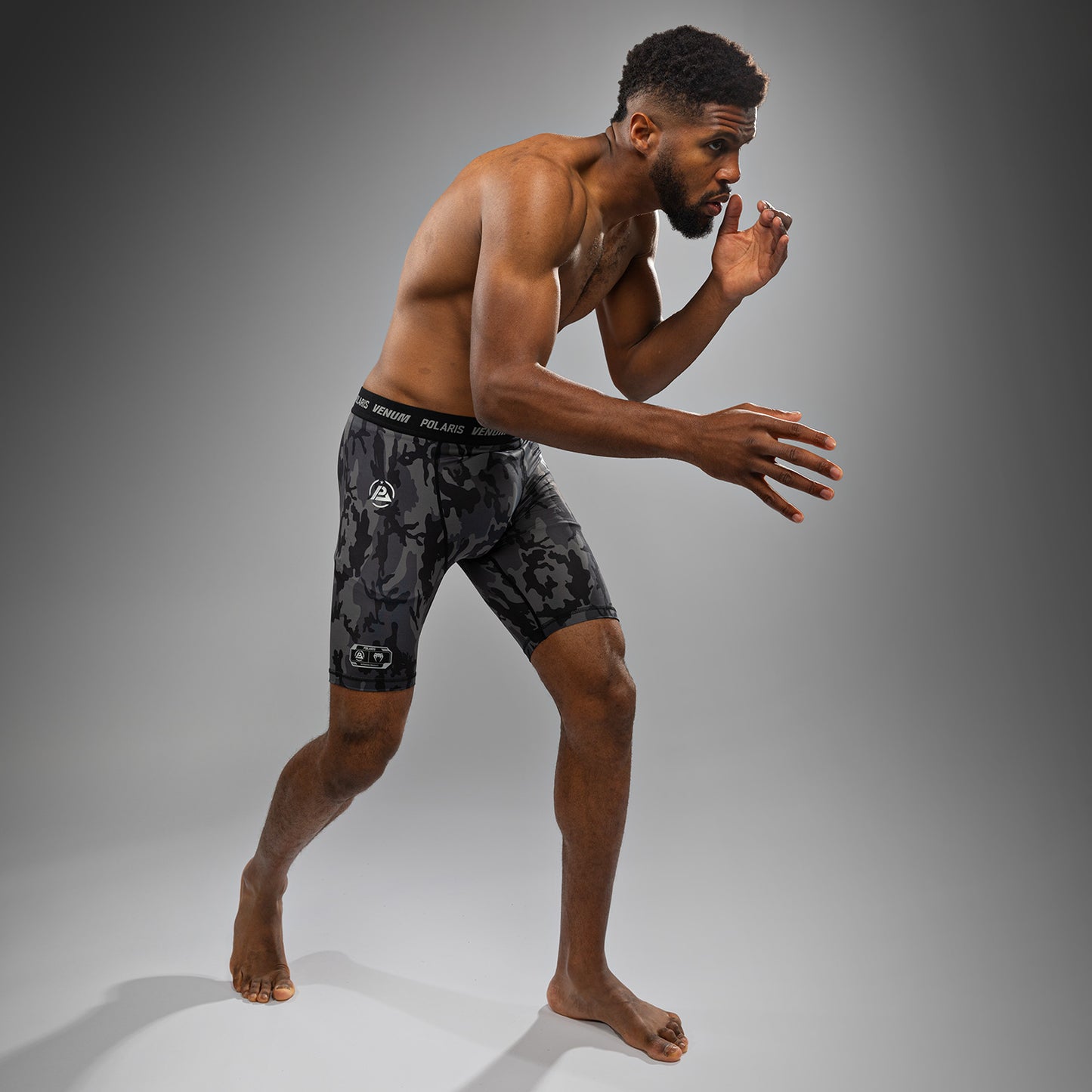 Venum x Polaris Vale Tudo Shorts - Black/Storm Grey