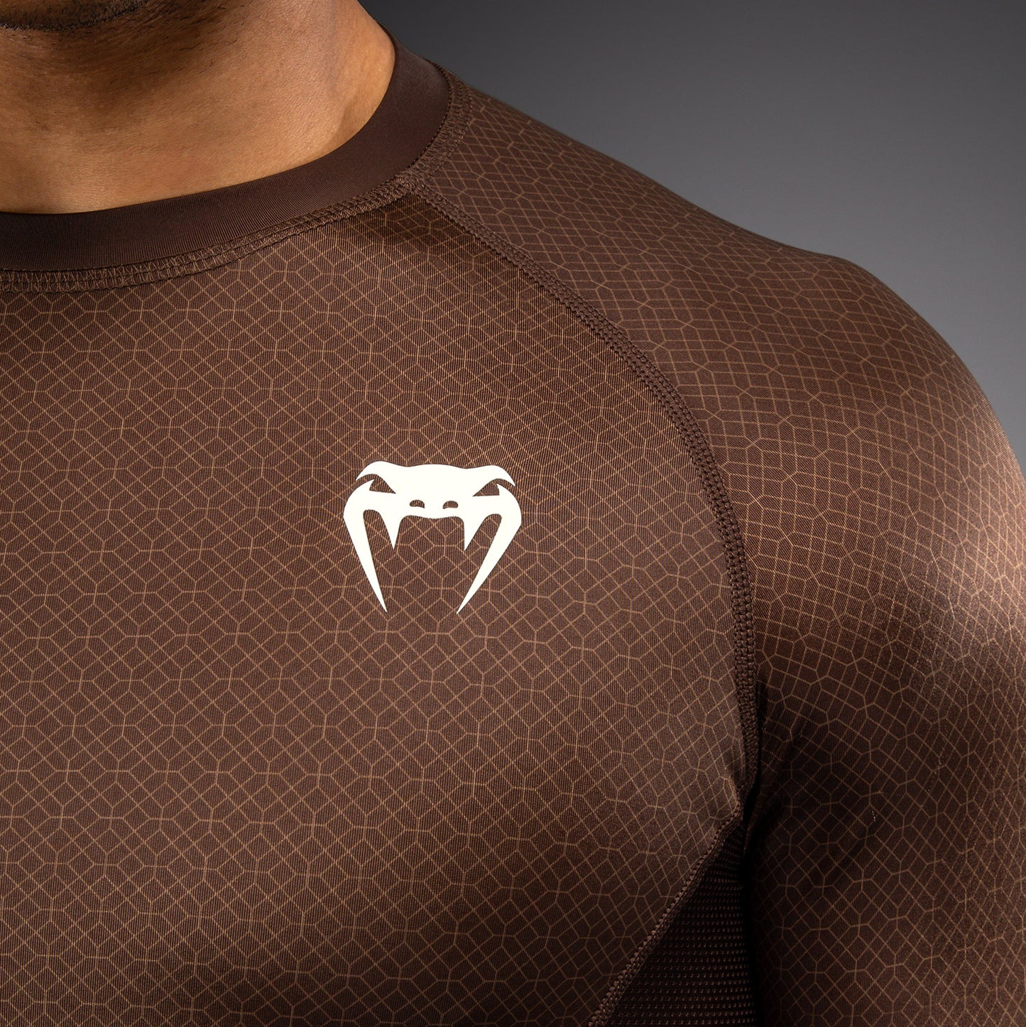 Venum x Roger Gracie Academy Short Sleeve Rashguard - Dark Brown