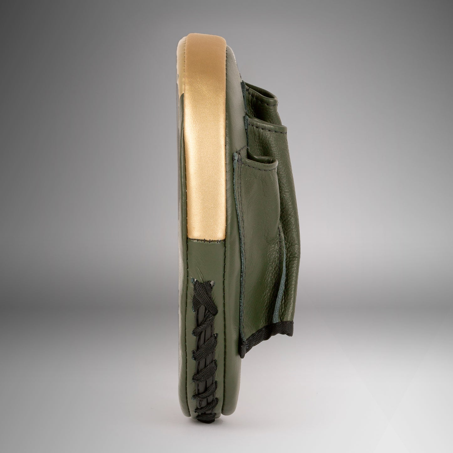 Venum Pro Boxing Flat Punch Mitts (Pair) - Khaki/Gold