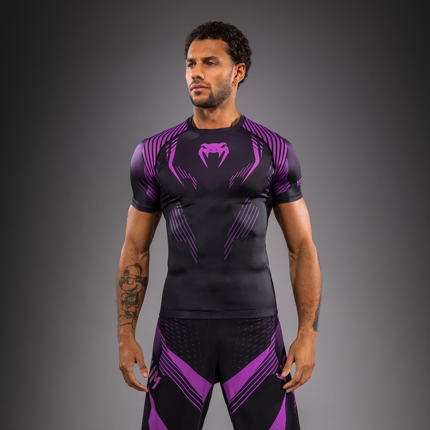 Venum No-Gi 6.0 Short Sleeve Rashguard - Black/Purple  product-type_Compression T-Shirts Venum