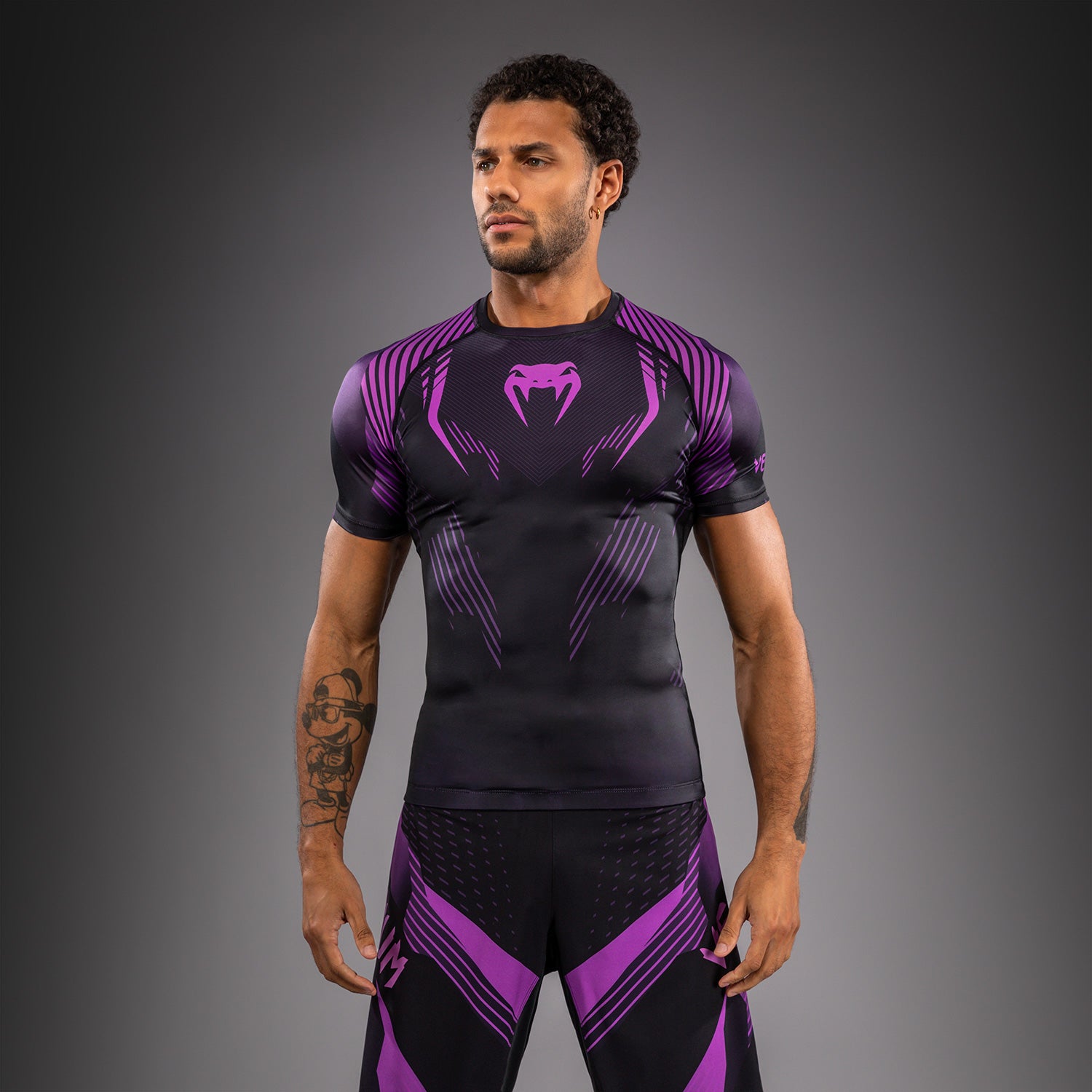 Venum No-Gi 6.0 Short Sleeve Rashguard - Black/Purple  product-type_Compression T-Shirts Venum