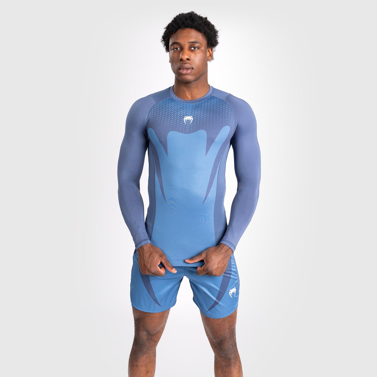 Venum Attack Men's Long Sleeve Rashguard - Navy Blue