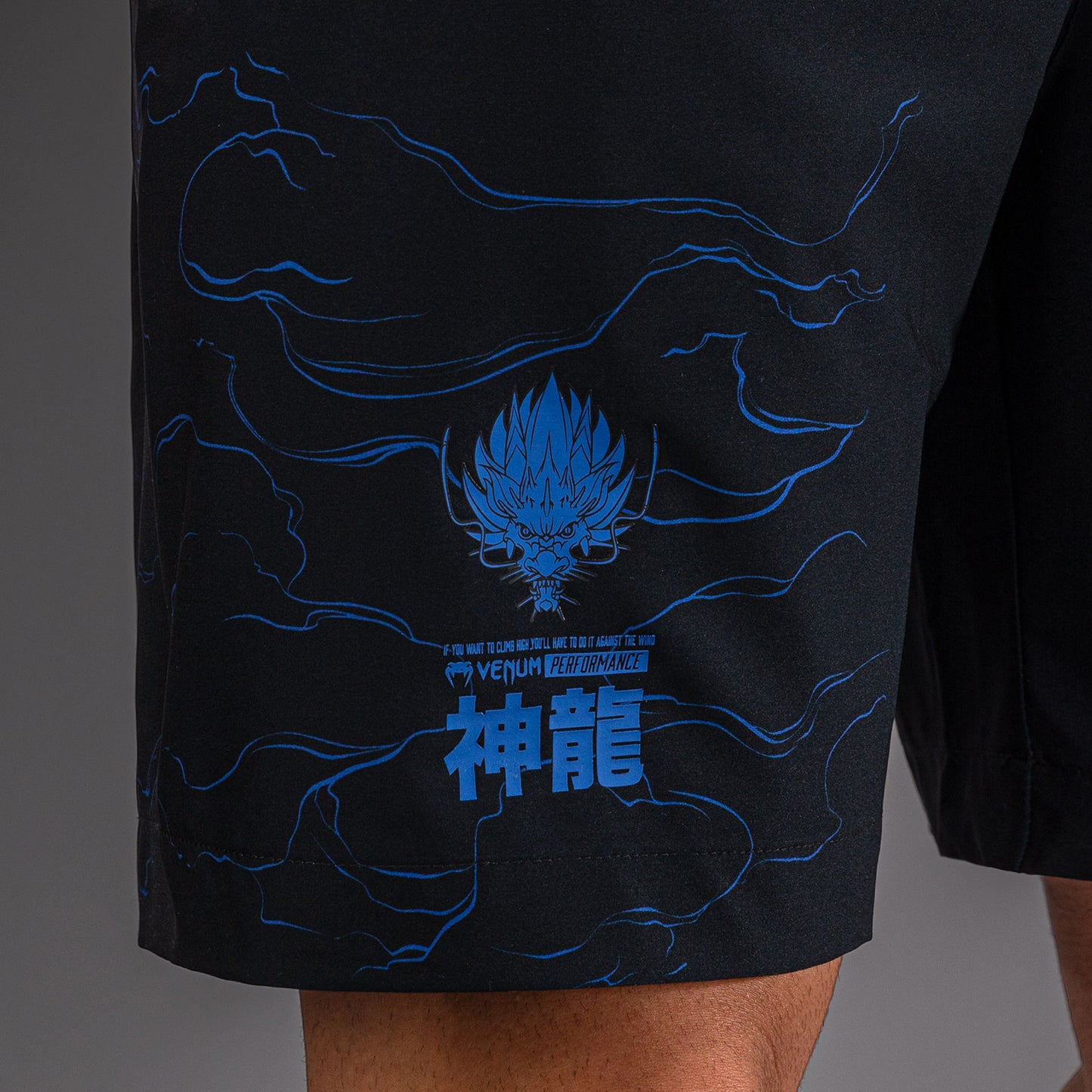 Venum Thunder Dragon Training Shorts - Black/Royal Blue