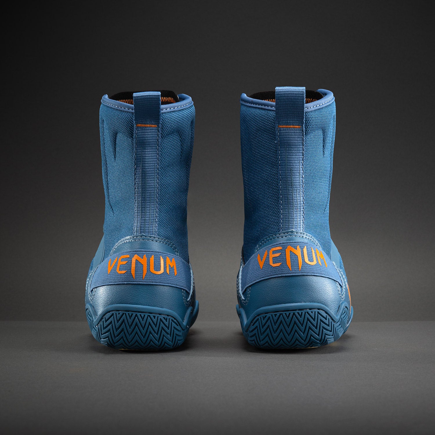 Venum Elite Neo Boxing Shoes - Steel Blue/Orange  product-type_Boxing shoes Venum