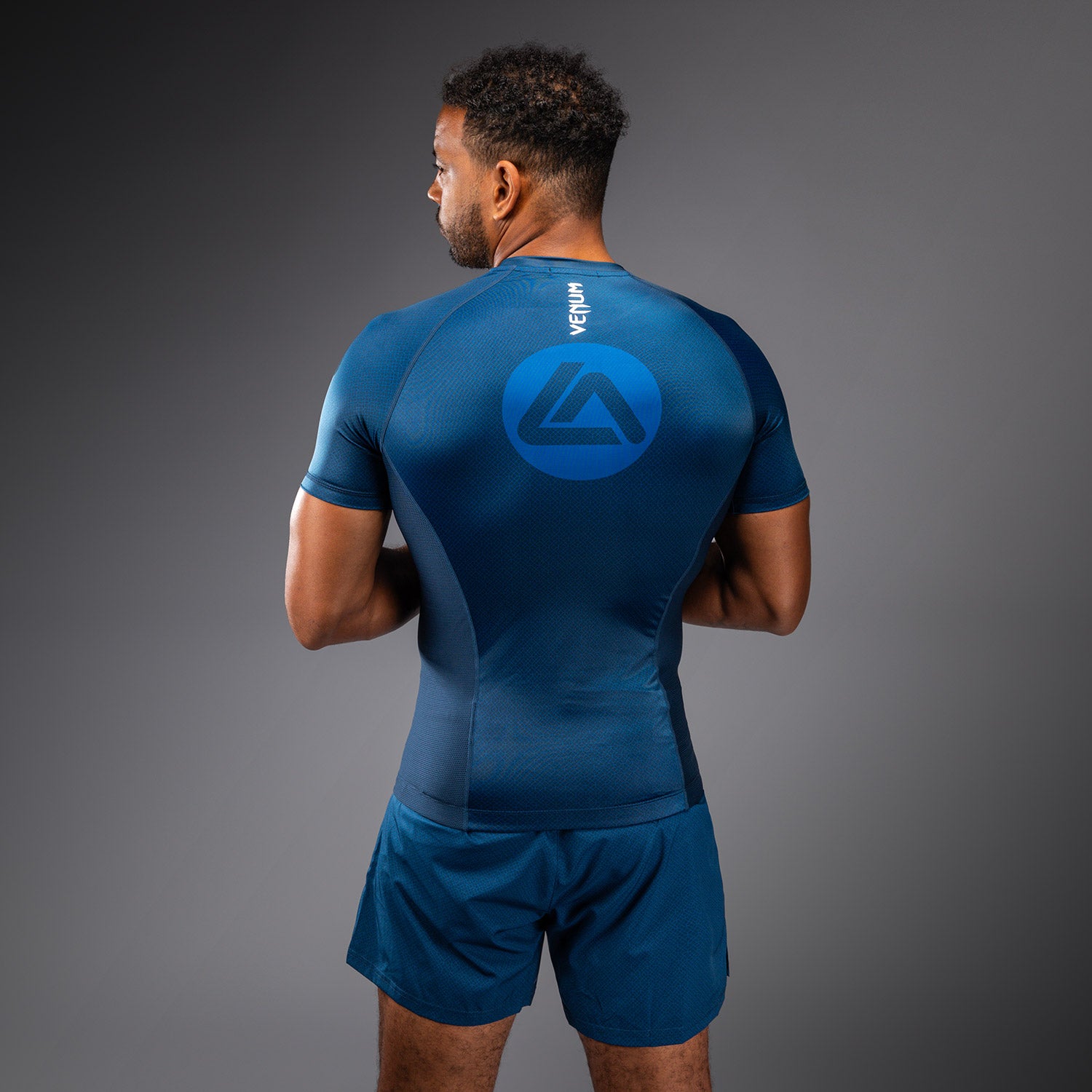 Venum x Roger Gracie Academy Short Sleeve Rashguard - Blue - Venum