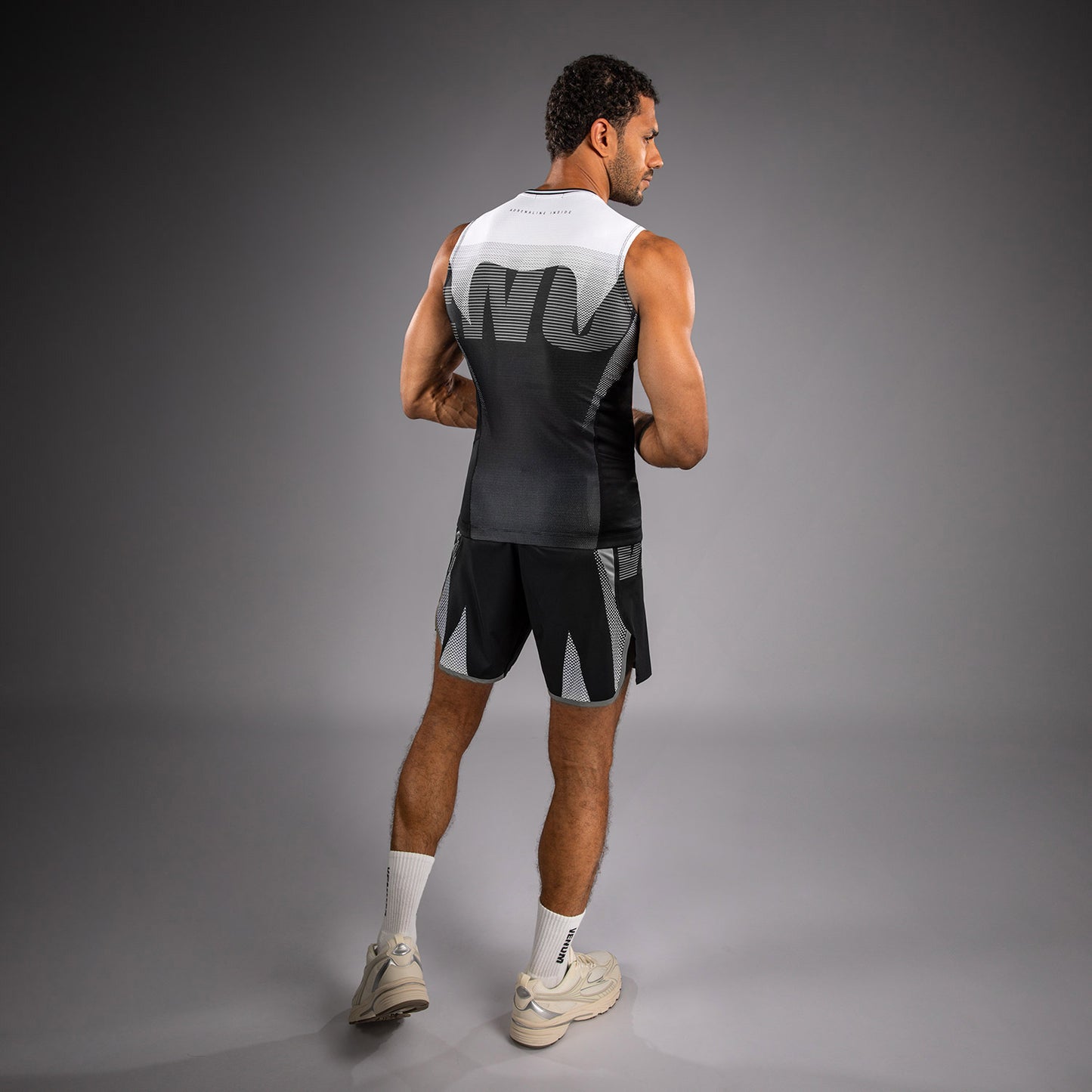 Venum Adrenaline Sleeveless Rashguard - Black/Silver Grey