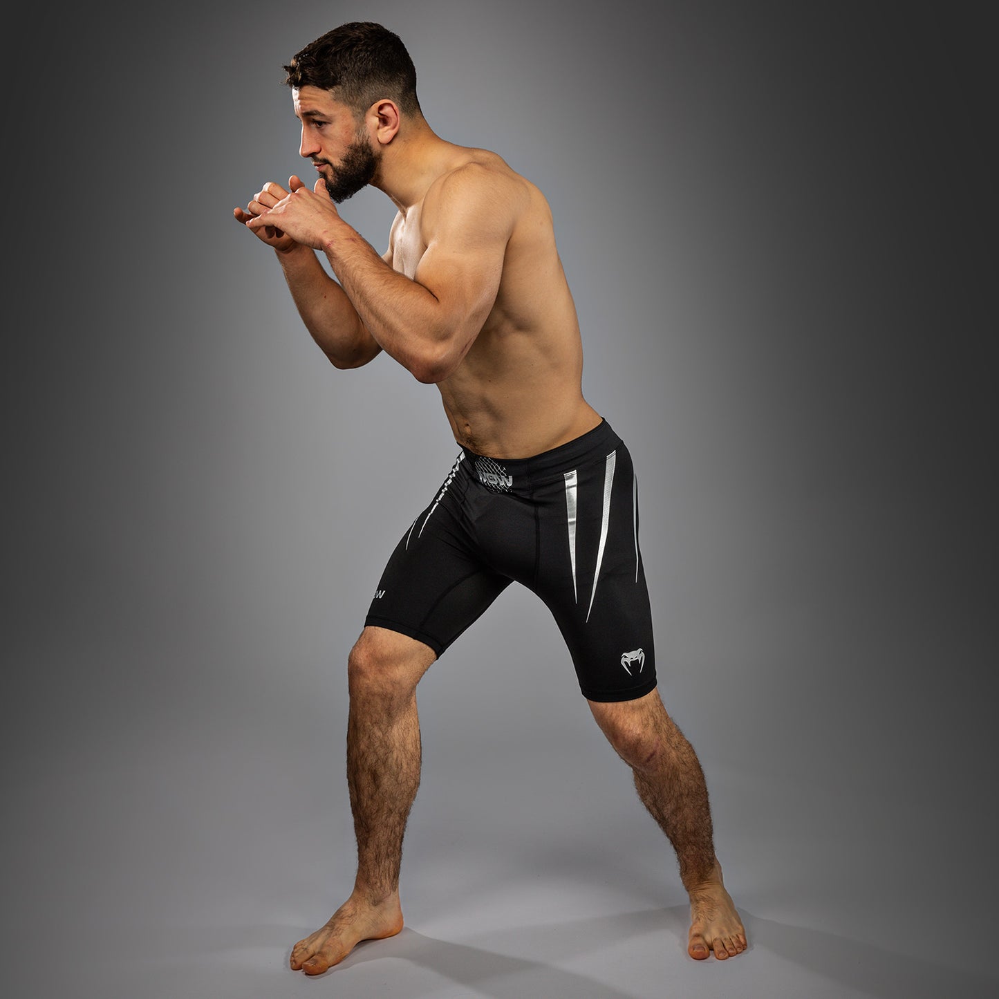 Venum x WOW FC Men’s Vale Tudo Shorts - Black/ Silver Grey