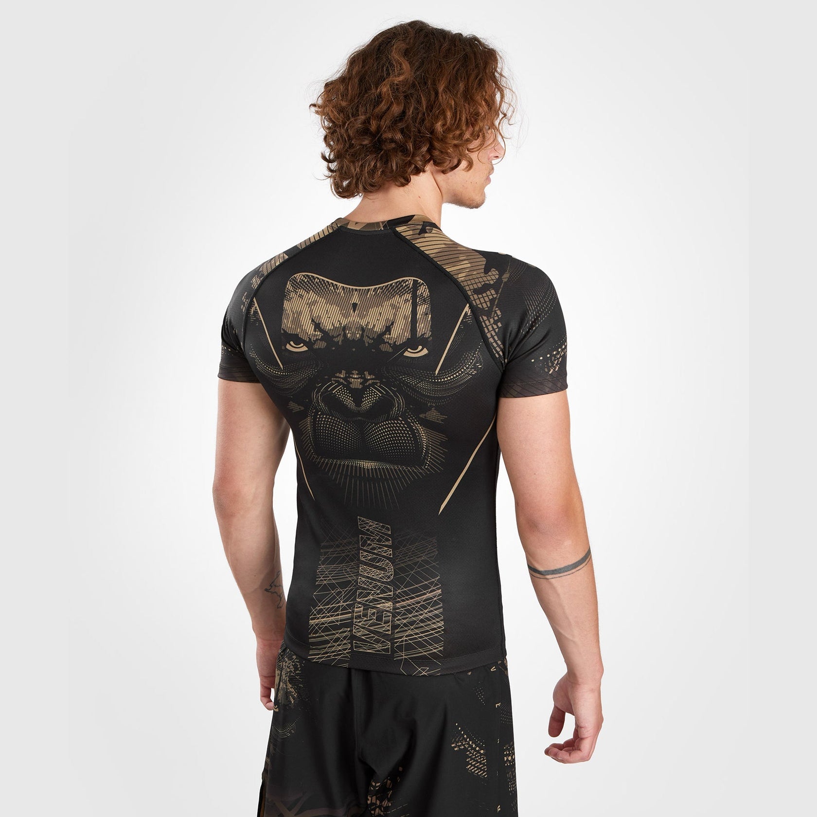Venum Gorilla Jungle Rashguard Short Sleeves - Black/Sand - Venum