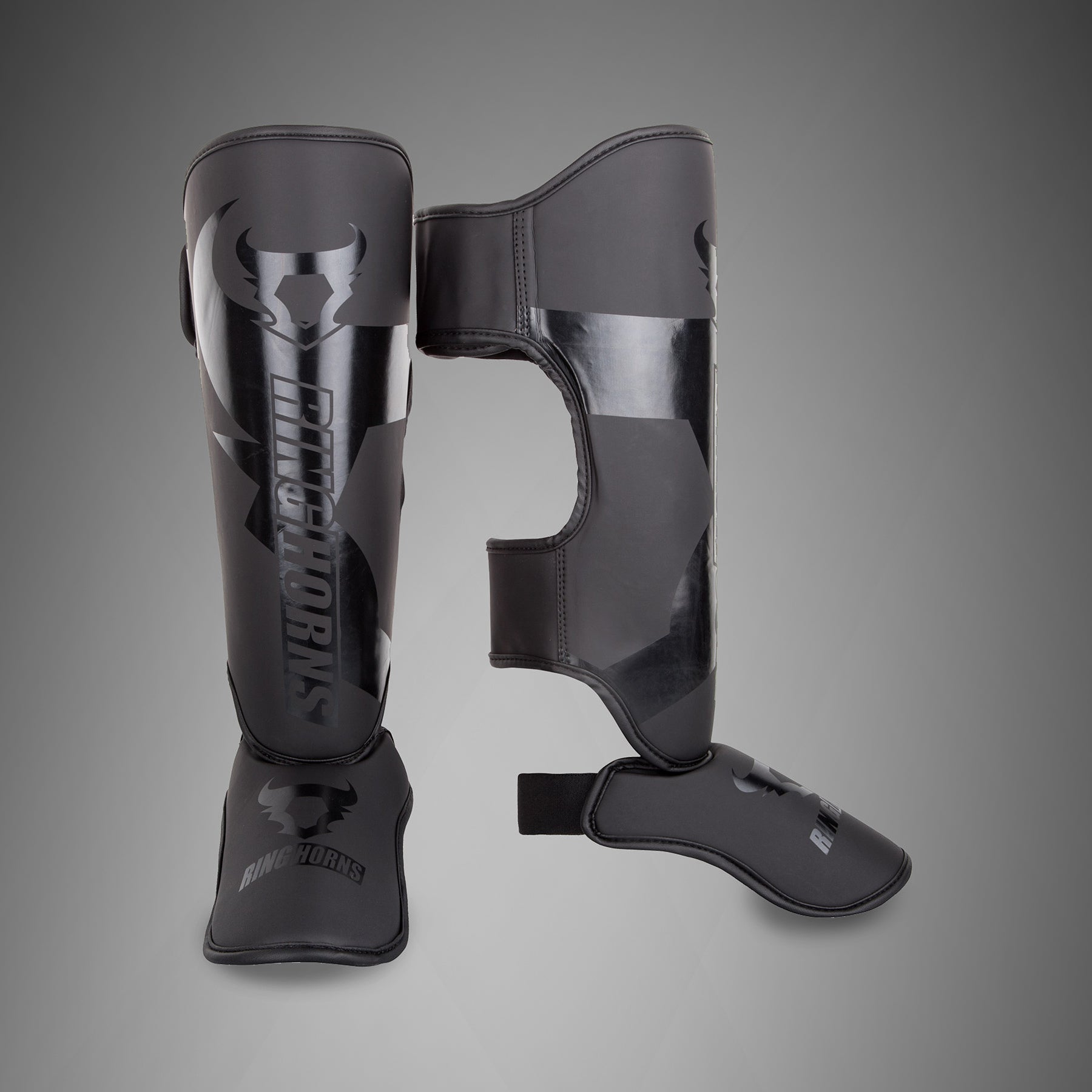 Ringhorns Charger Shin Guards Insteps - Black/Black - Venum