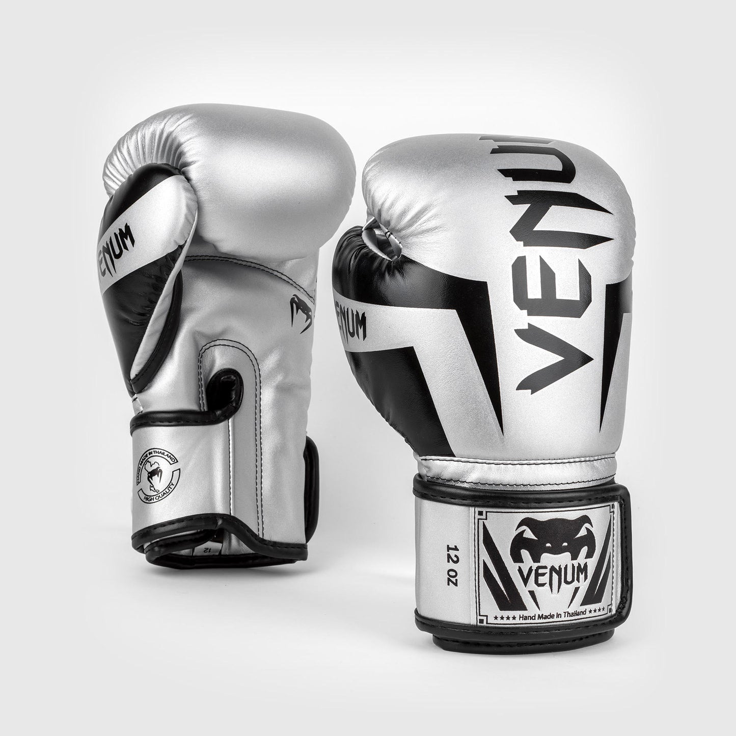 Venum Elite Boxing Gloves - Silver/Black