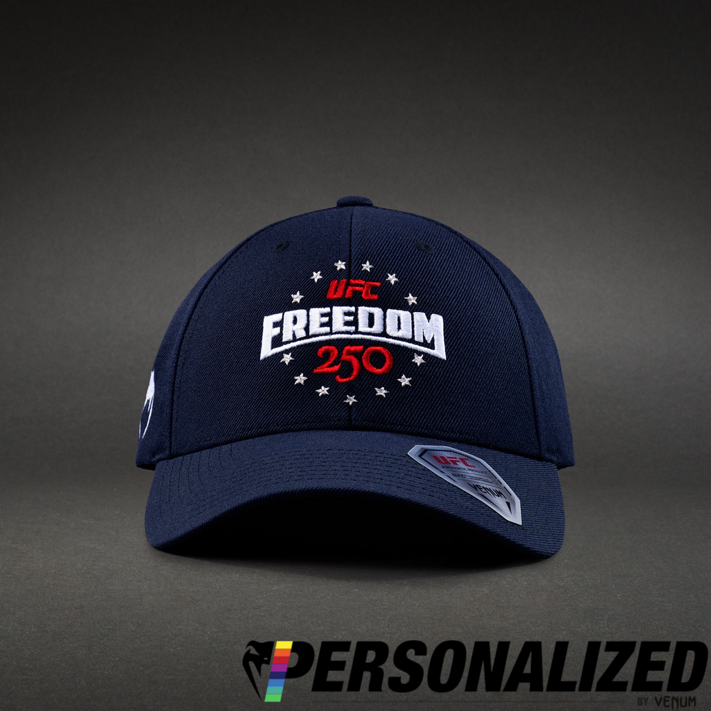 Official UFC Freedom 250 Personalized Authentic Fight Night Cap - Navy