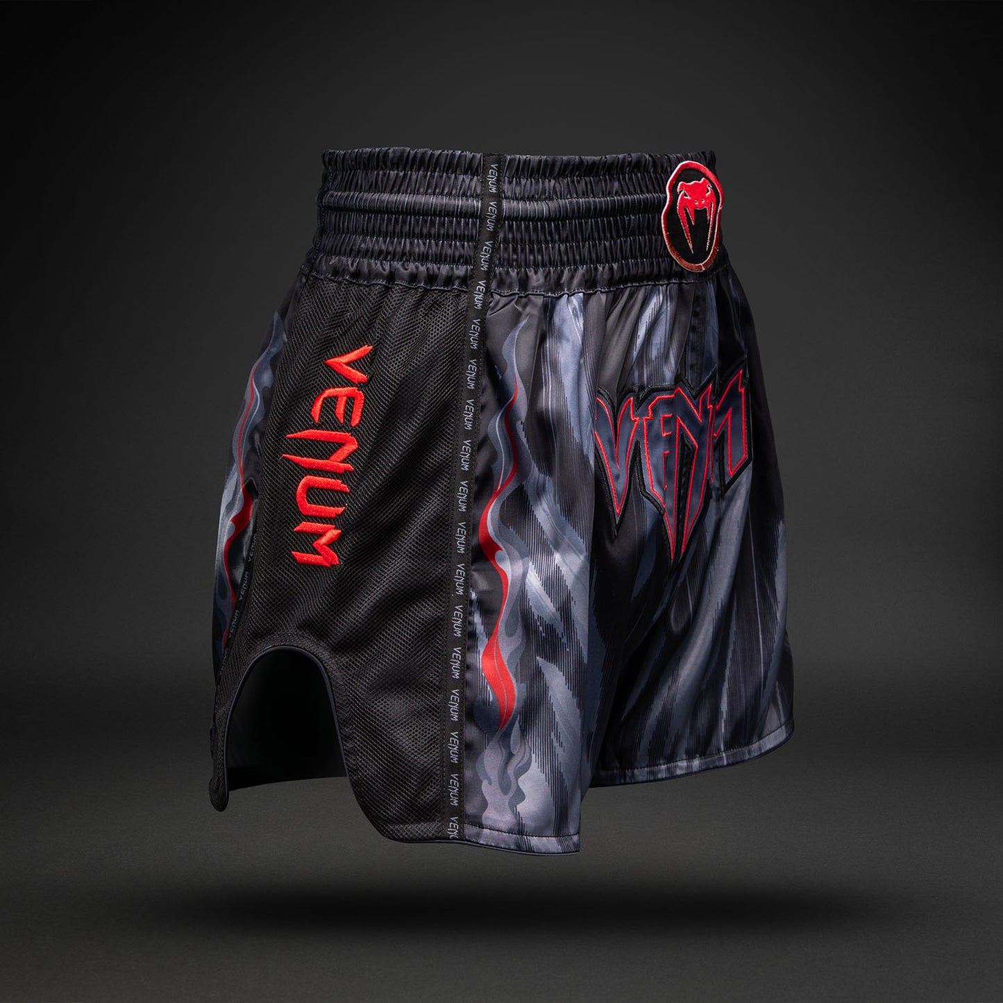 Venum Demon Muay Thai Shorts - Black/Grey  product-type_Muay Thai Shorts Venum